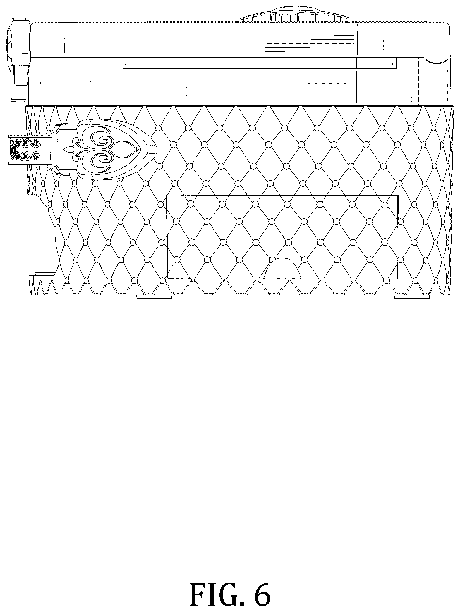Patent USD1123388 Figure 6 – Makeup box