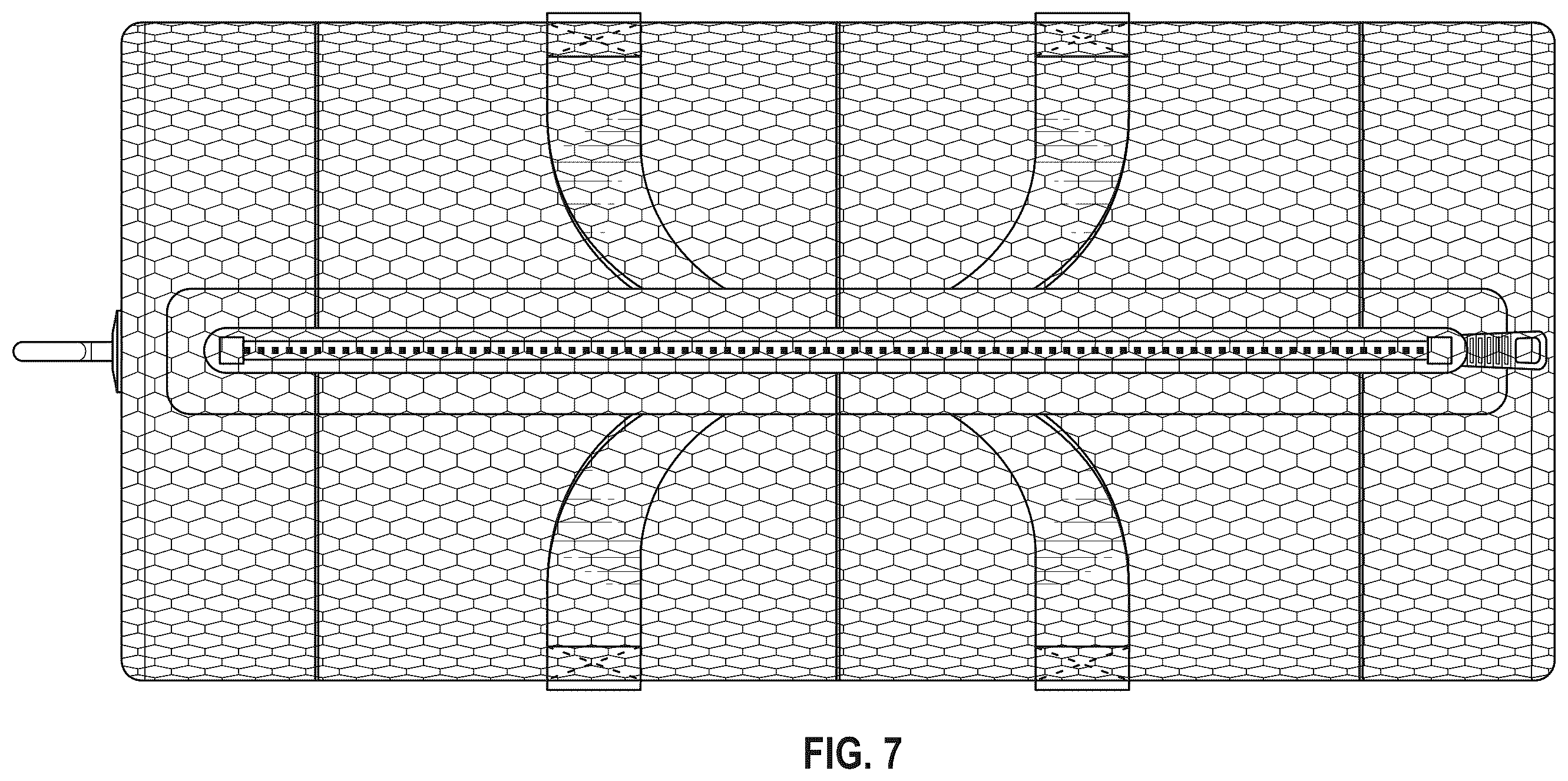 Patent USD1123389 Figure 7 – Mesh duffle bag