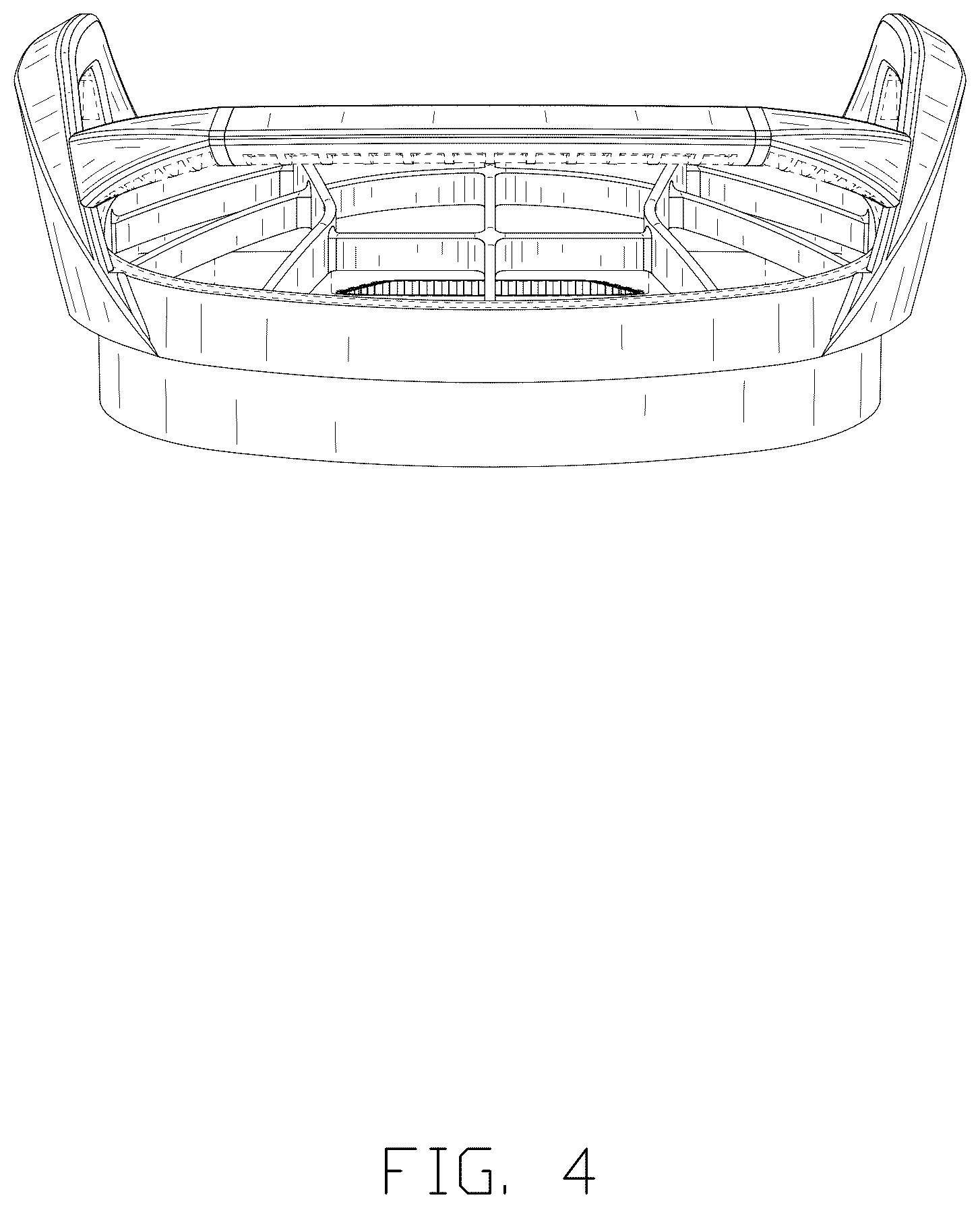 Patent USD1123399 Figure 4 – Golf bag divider top