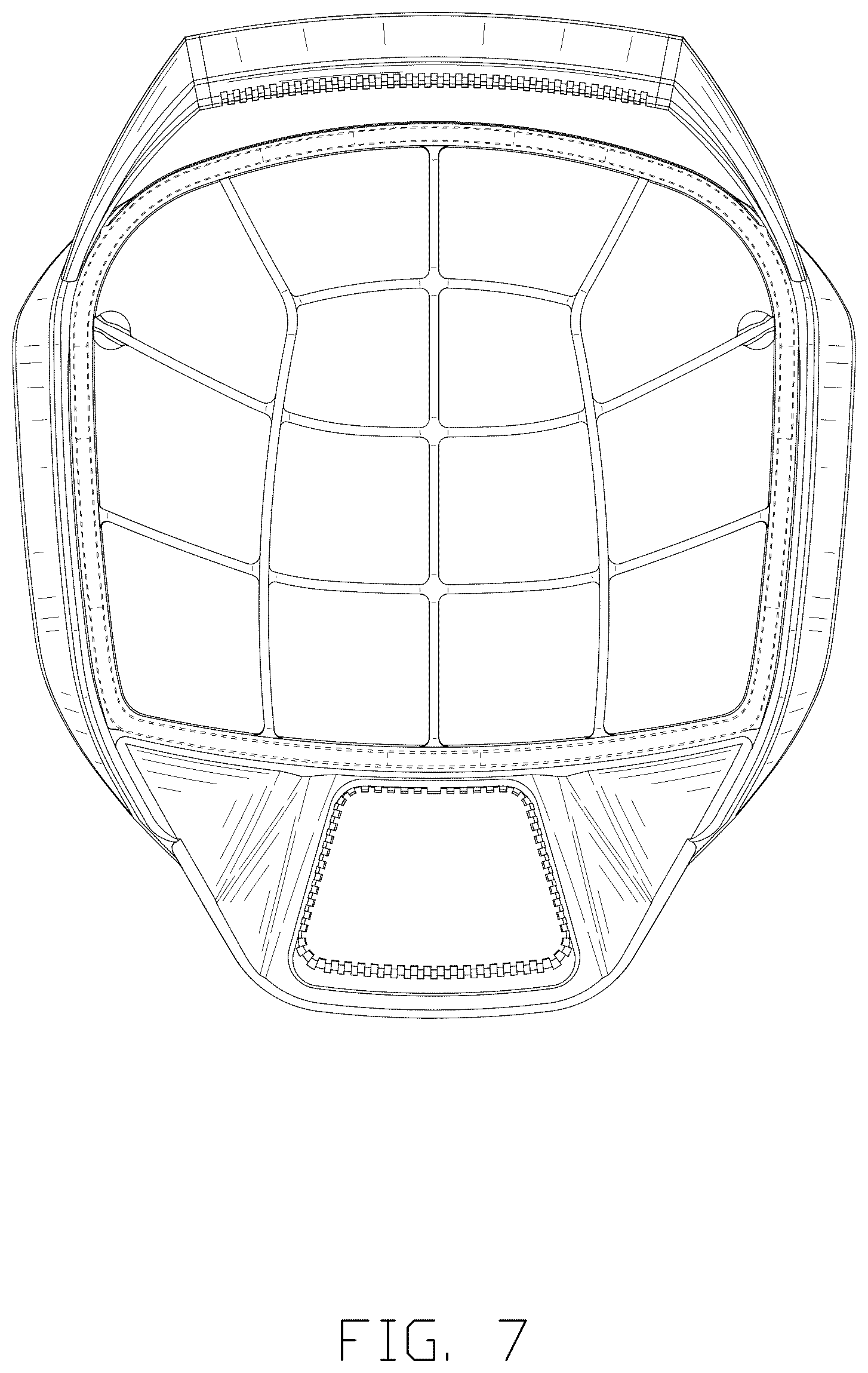 Patent USD1123399 Figure 7 – Golf bag divider top