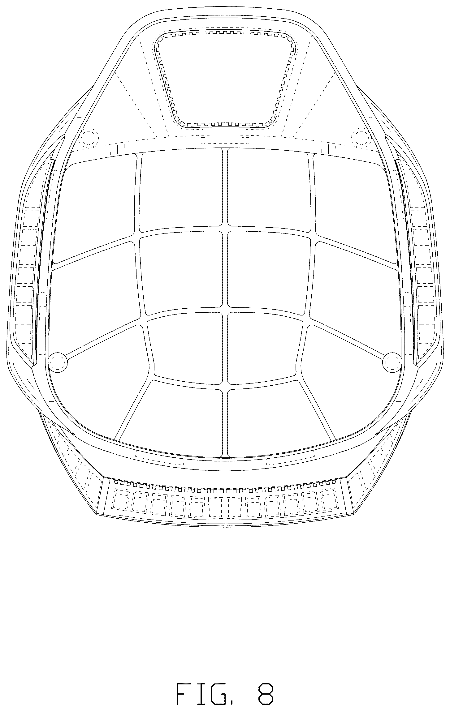Patent USD1123399 Figure 8 – Golf bag divider top