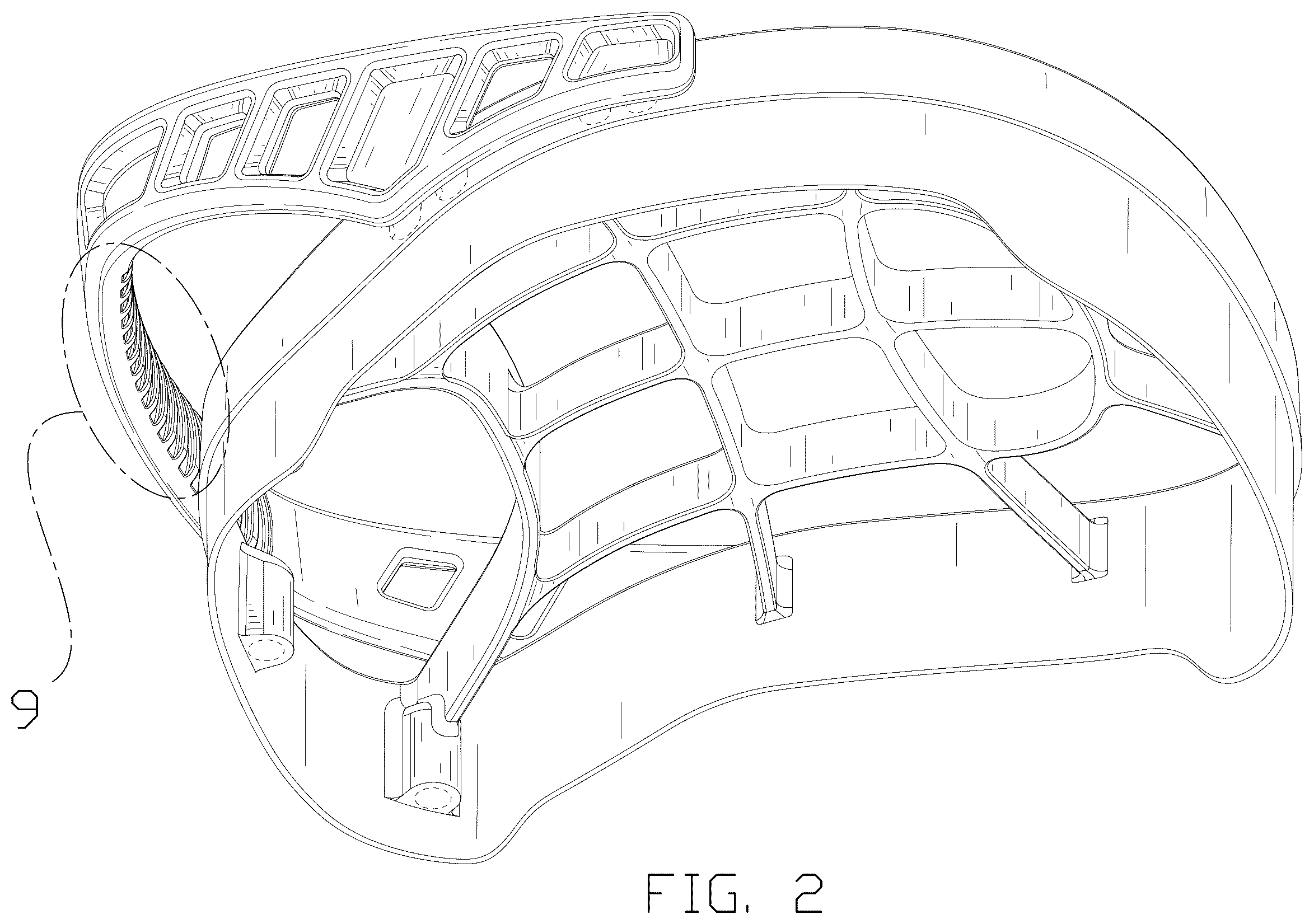 Patent USD1123400 Figure 2 – Golf bag divider top