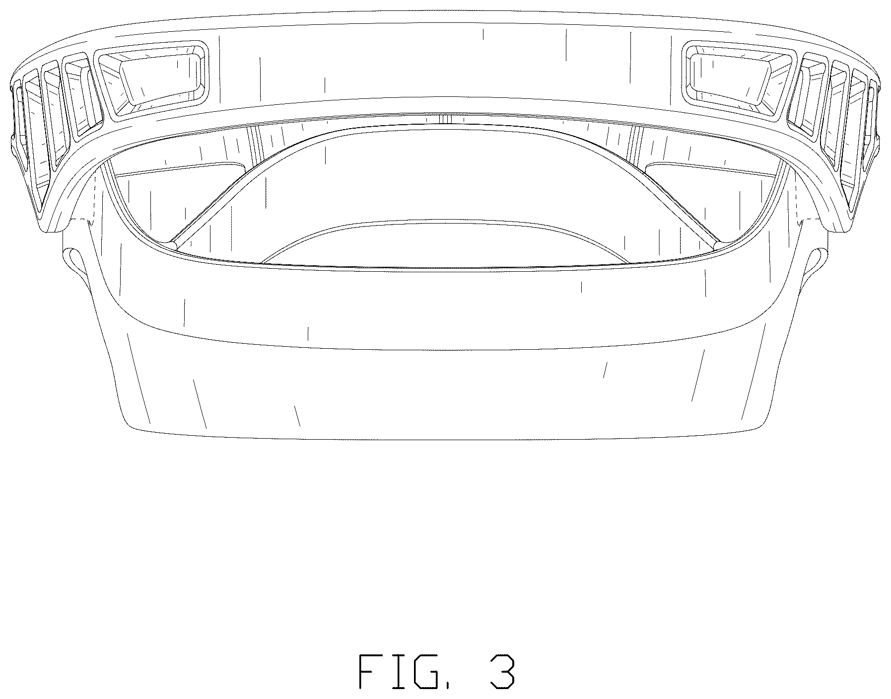 Patent USD1123400 Figure 3 – Golf bag divider top