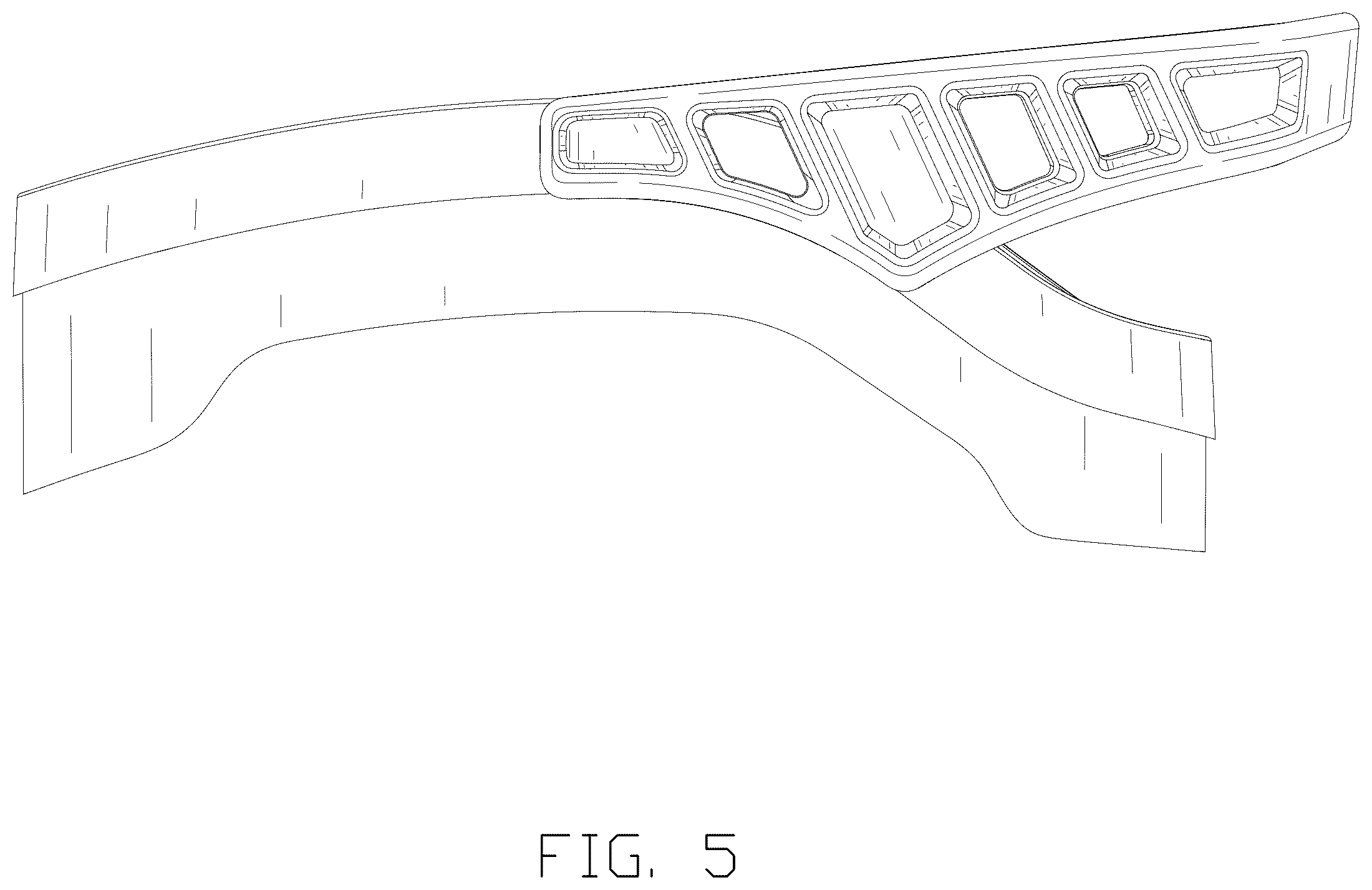 Patent USD1123400 Figure 5 – Golf bag divider top