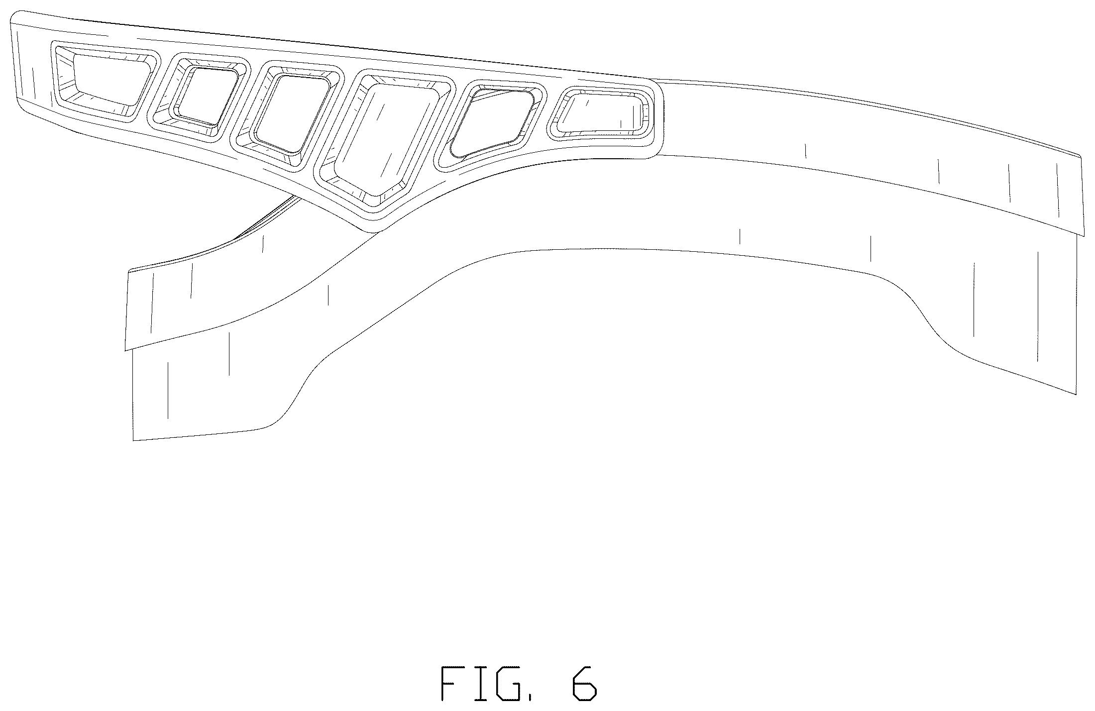Patent USD1123400 Figure 6 – Golf bag divider top