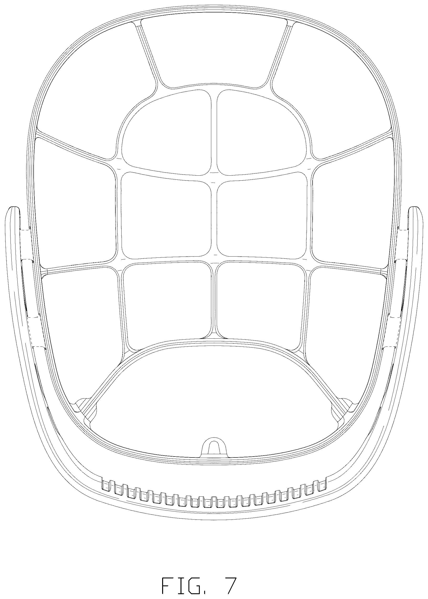 Patent USD1123400 Figure 7 – Golf bag divider top
