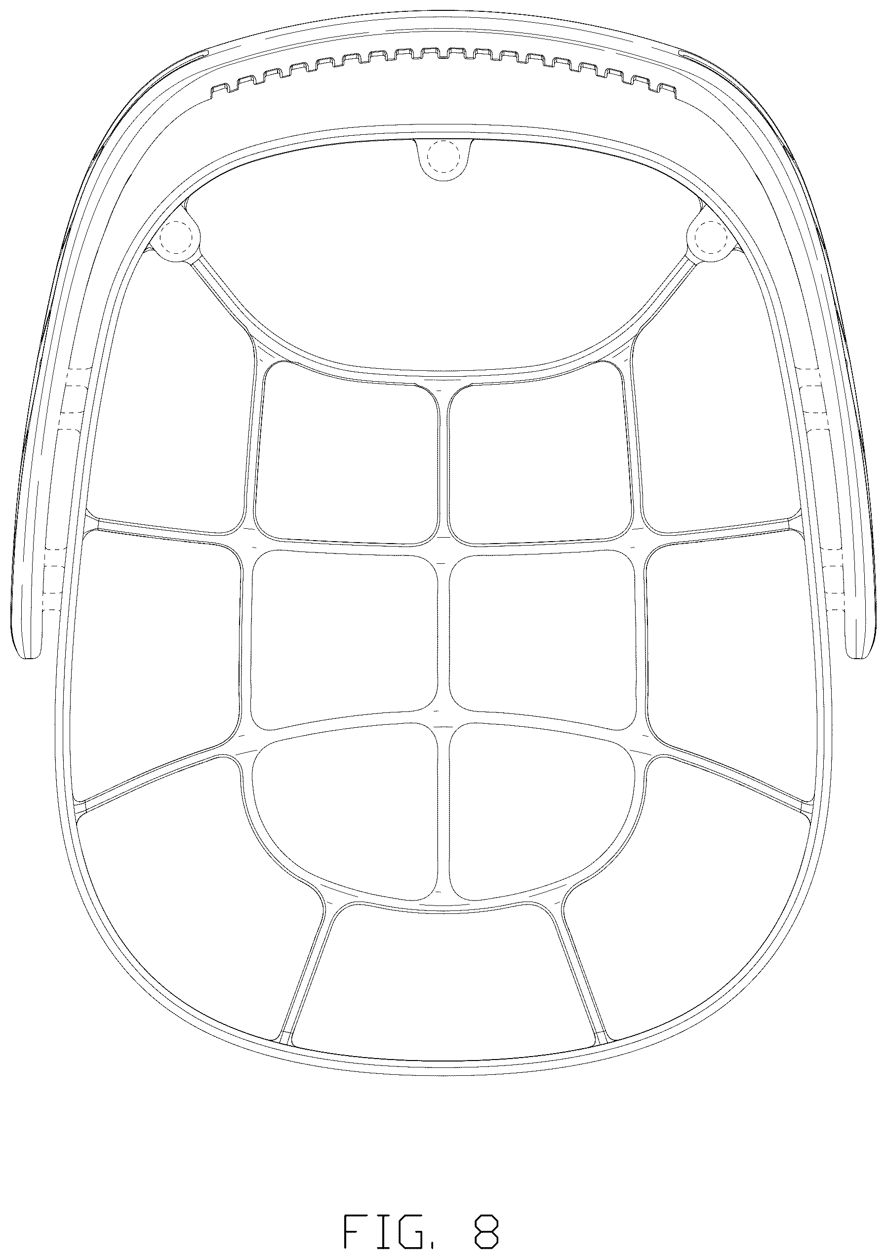 Patent USD1123400 Figure 8 – Golf bag divider top