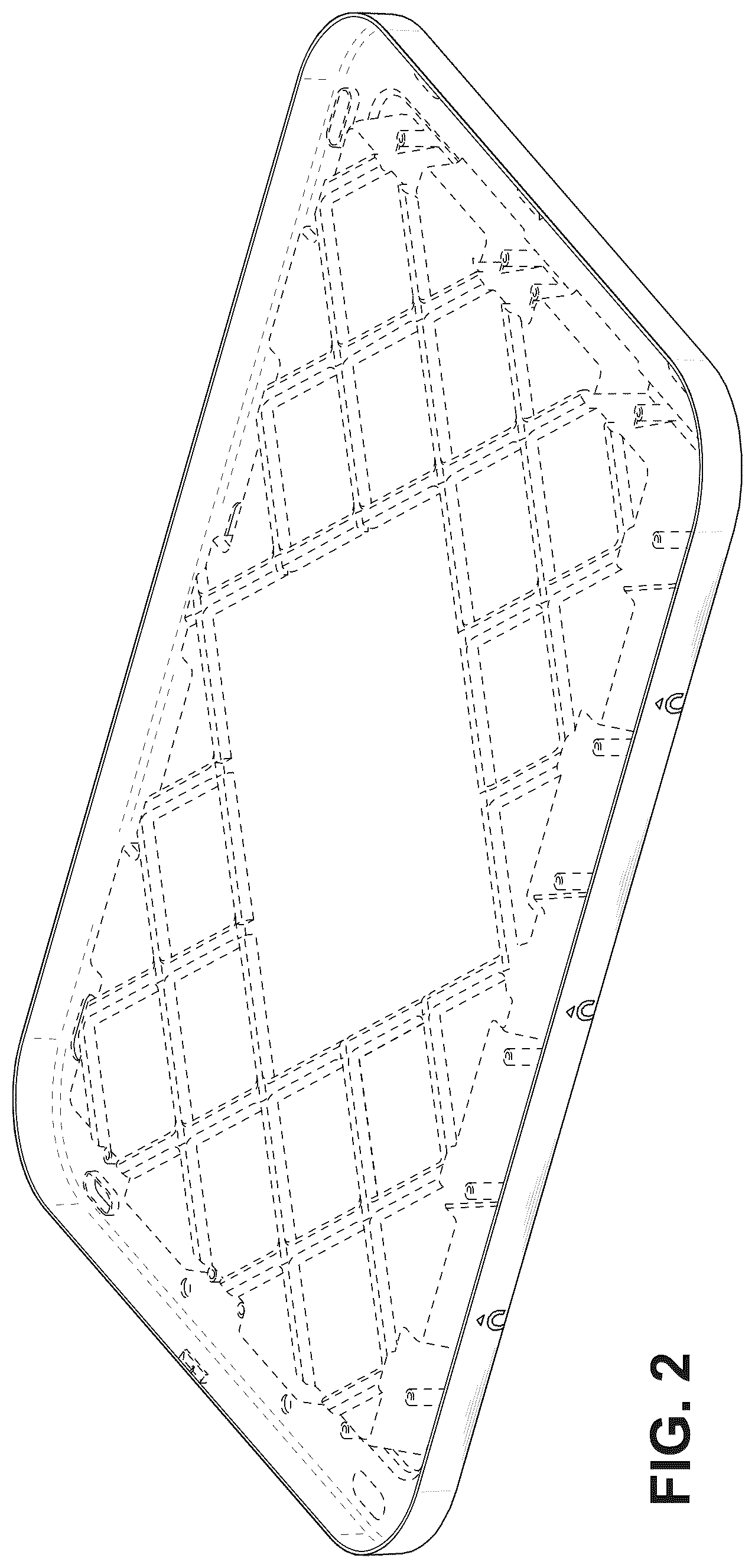 Patent USD1123404 Figure 2 – Lid with central diamond element