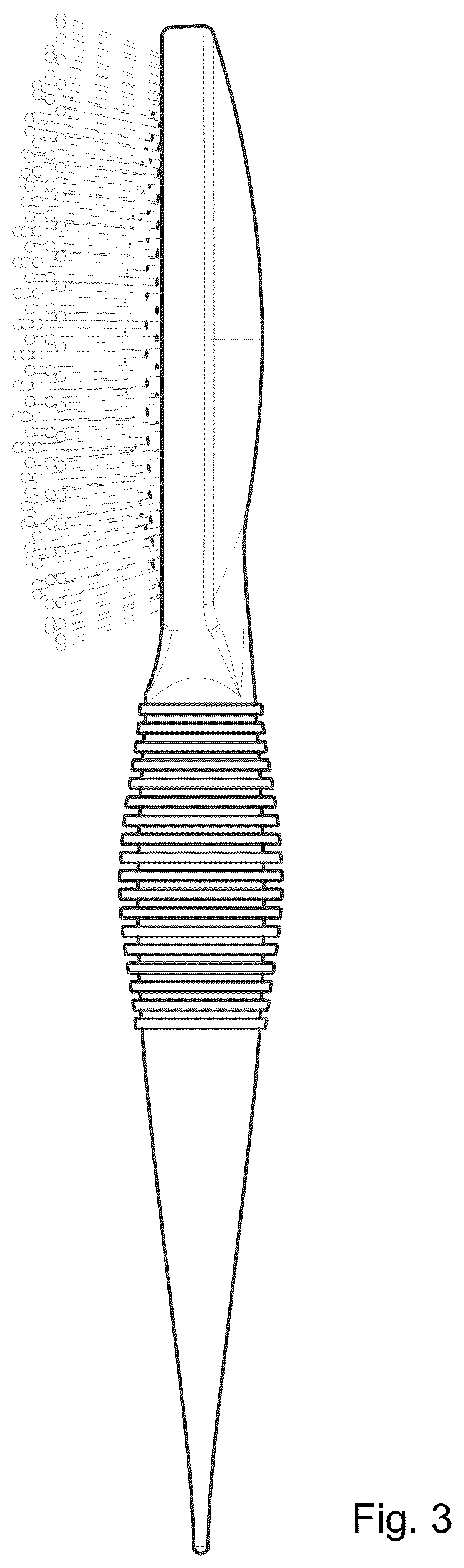Patent USD1123411 Figure 3 – Paddle hairbrush