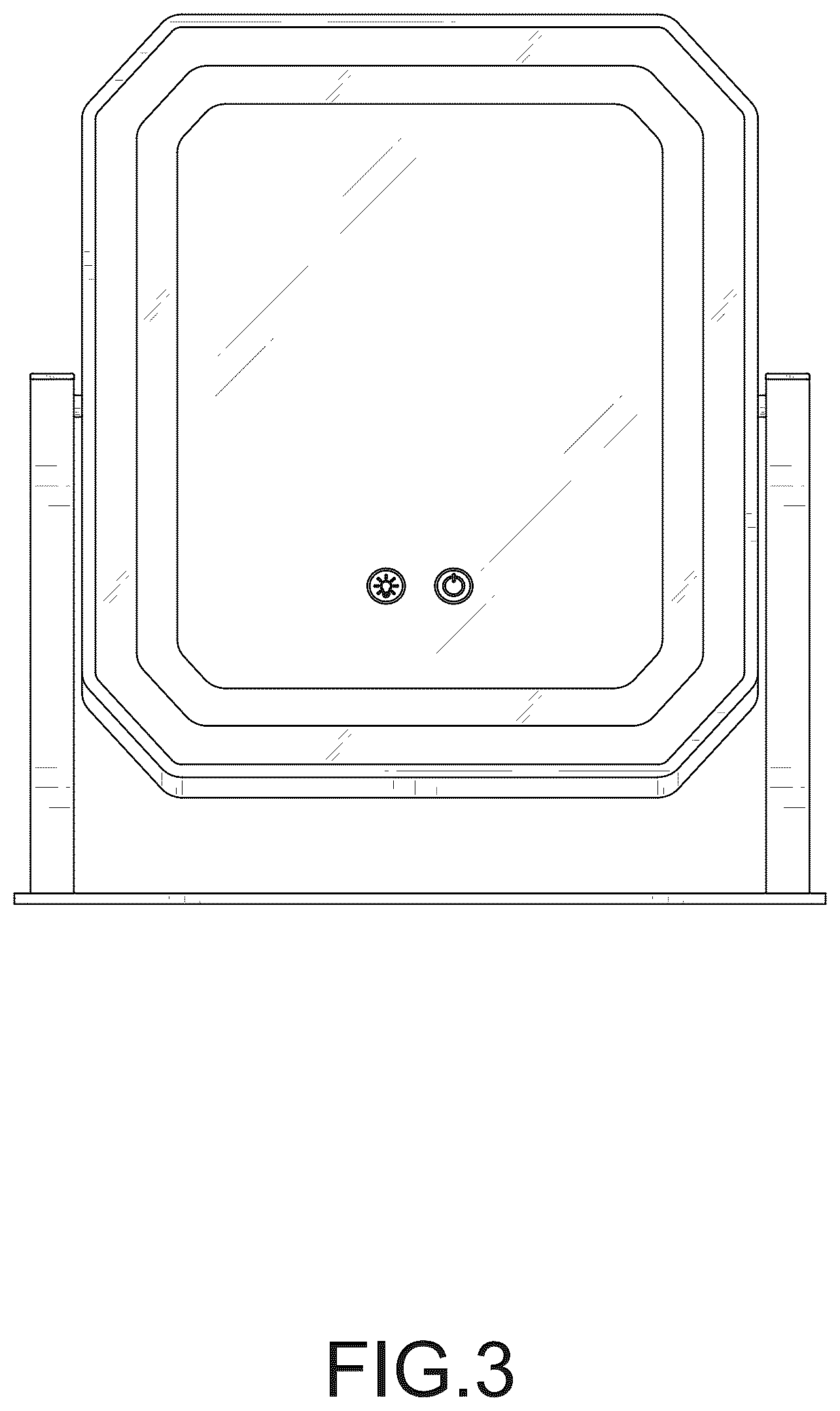 Patent USD1123414 Figure 3 – Makeup mirror
