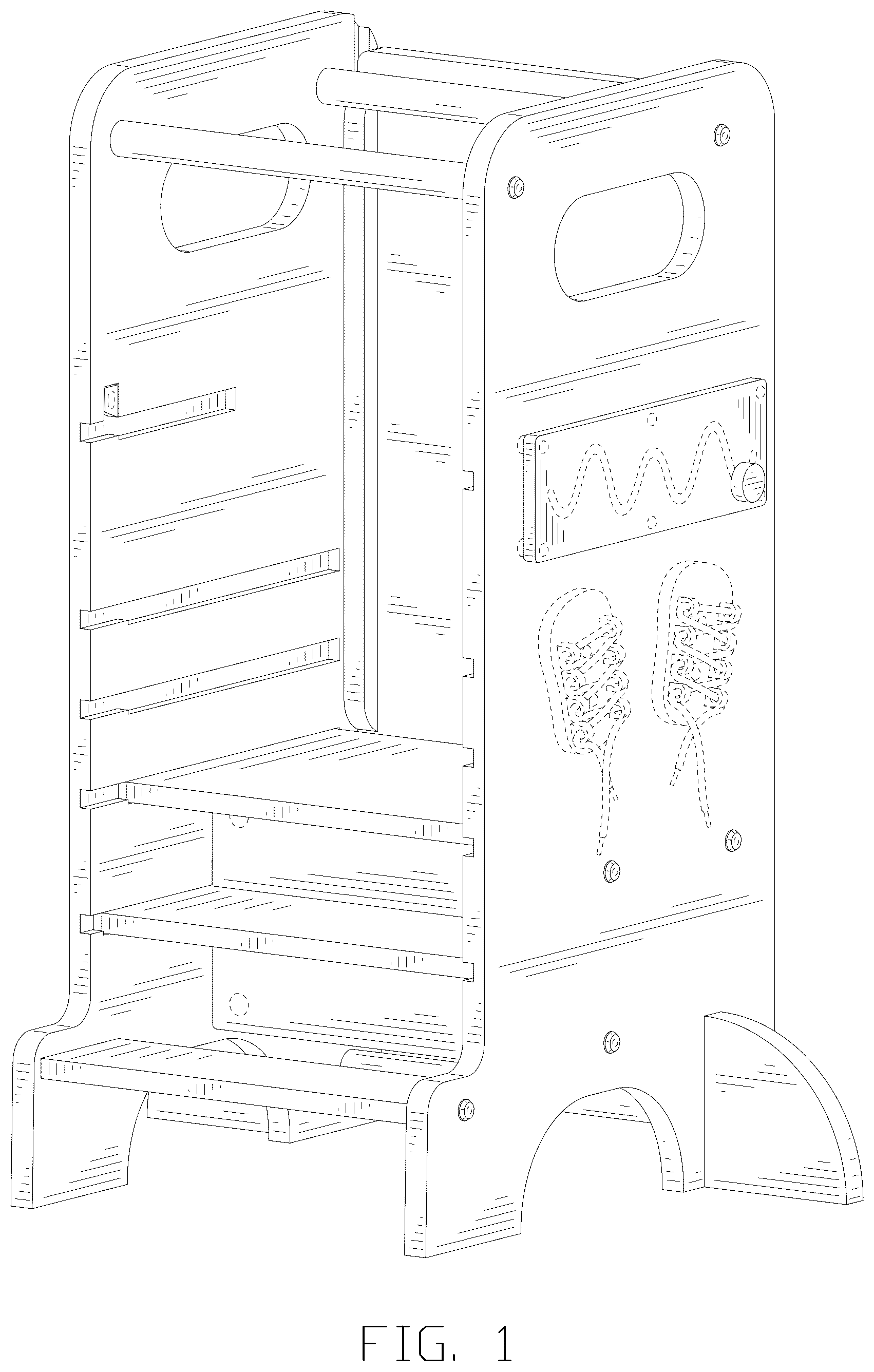 Patent USD1123417 Figure 1 – Toddler step stool