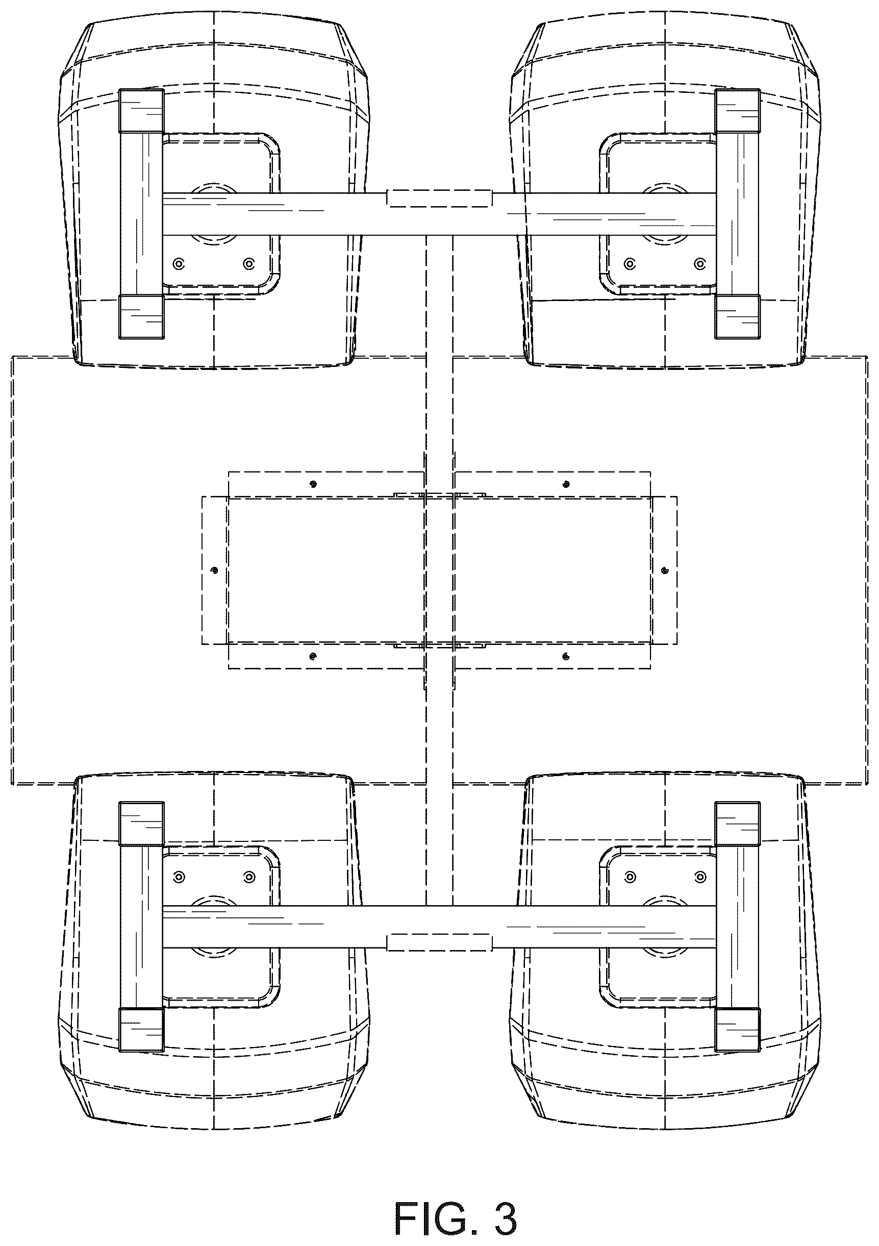 Patent USD1123419 Figure 3 – Cluster swivel booth