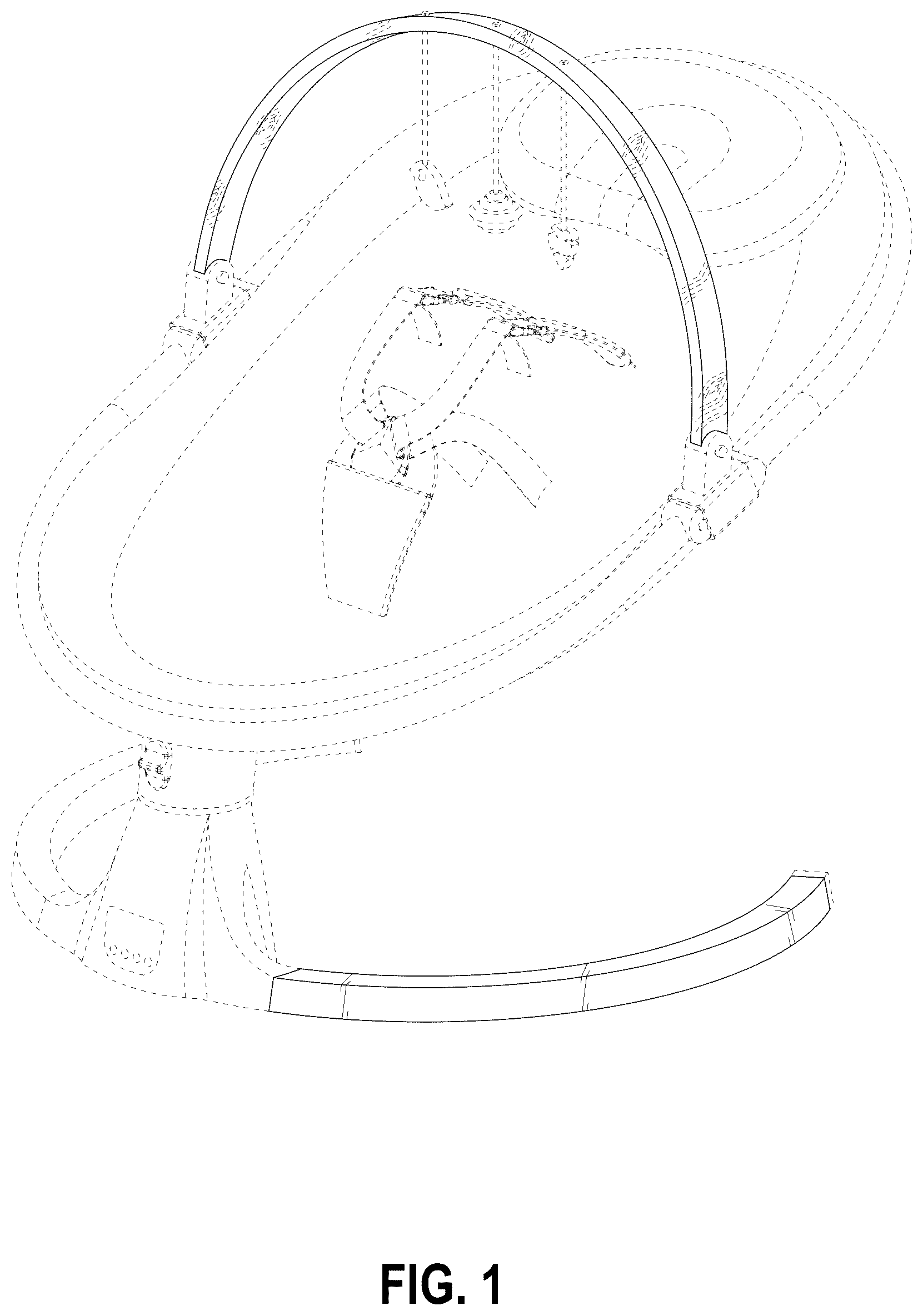 Patent USD1123421 Figure 1 – Baby swing with toy bar