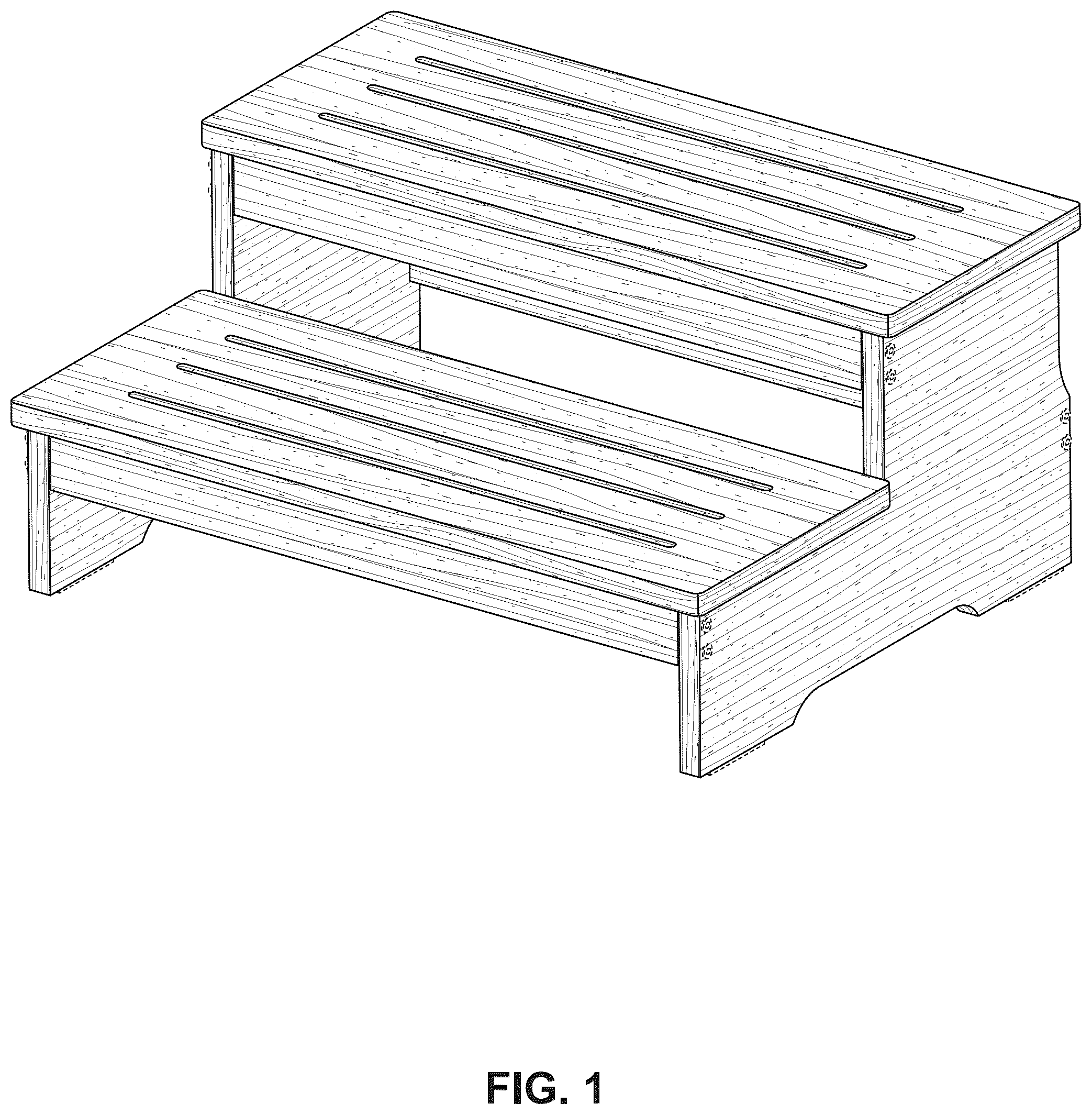 Patent USD1123423 Figure 1 – Step stool
