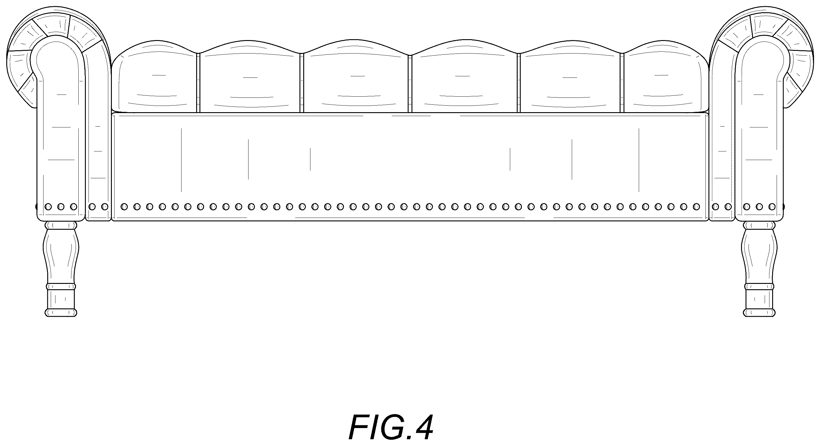 Patent USD1123425 Figure 4 – Bench