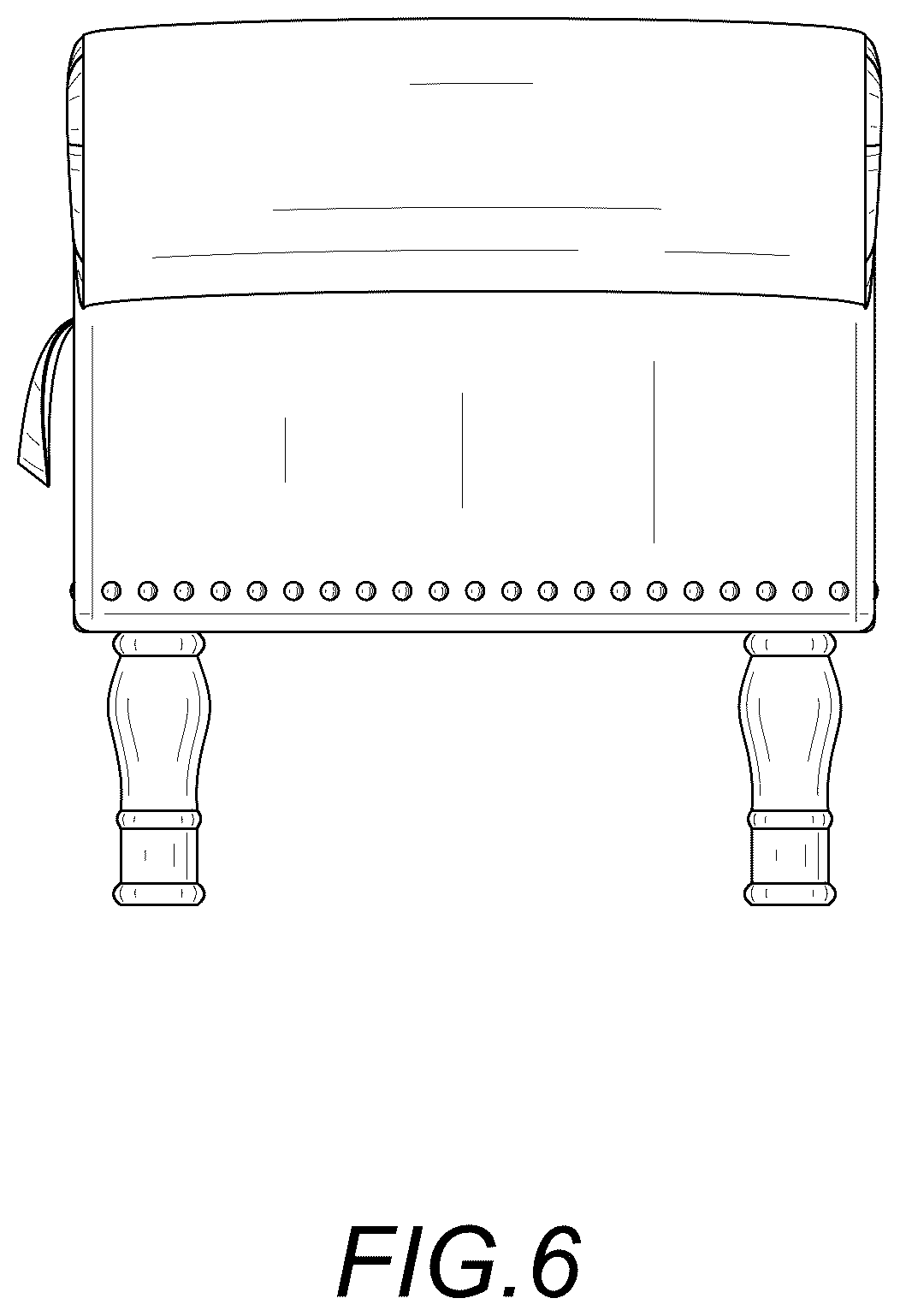 Patent USD1123425 Figure 6 – Bench