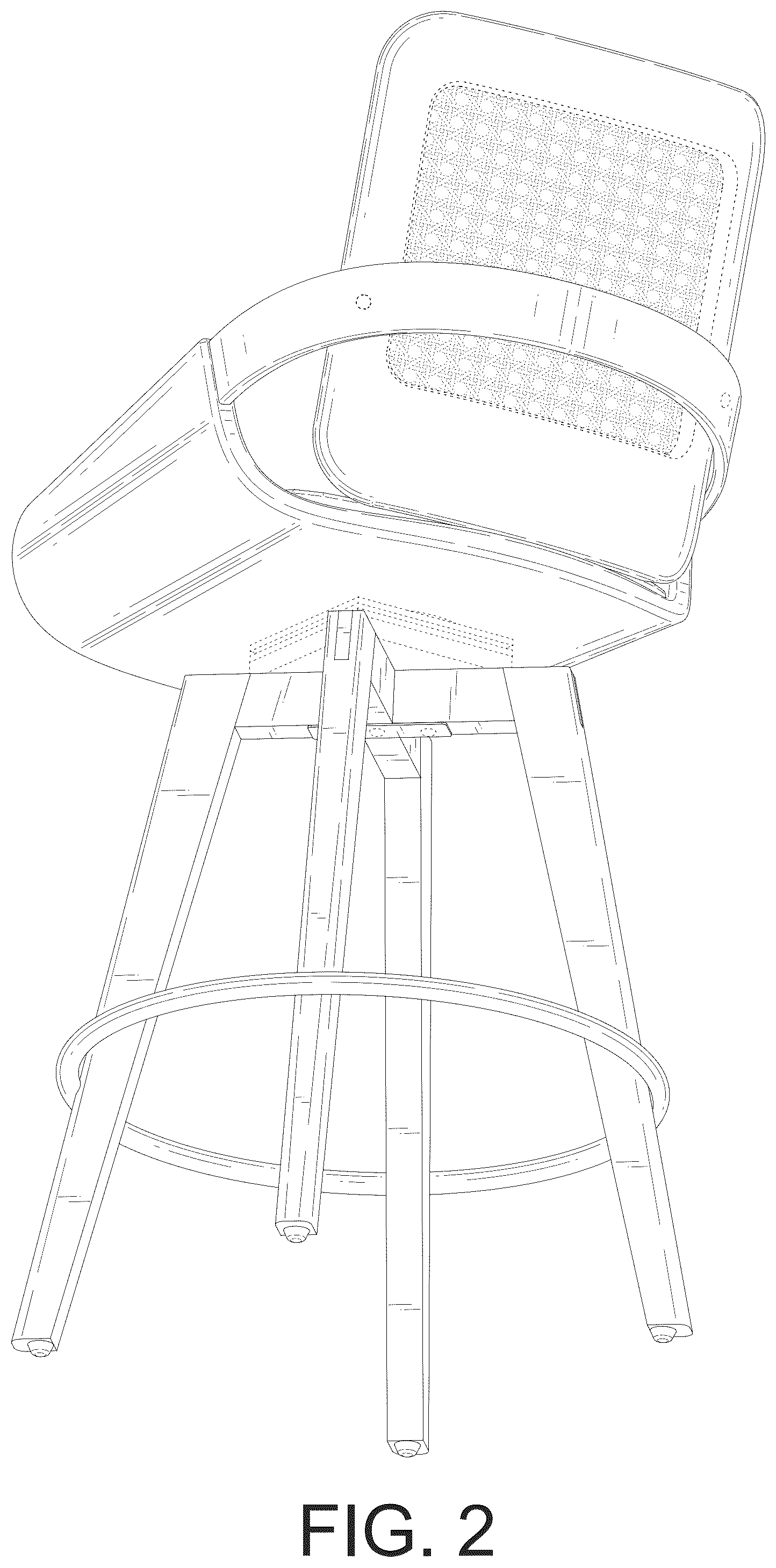 Patent USD1123426 Figure 2 – Swivel bar stool