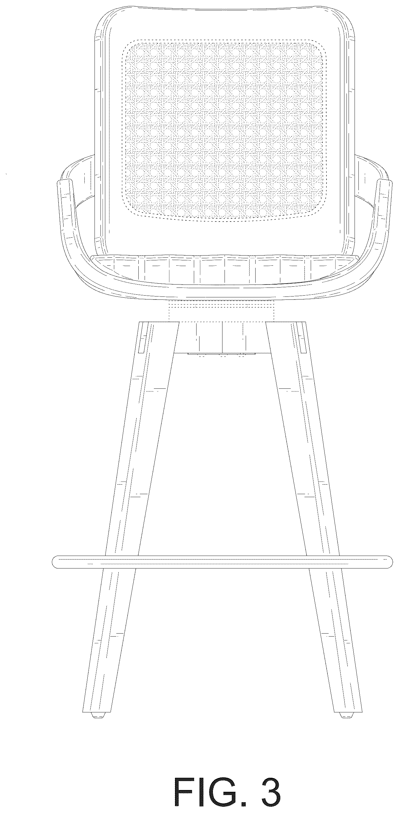 Patent USD1123426 Figure 3 – Swivel bar stool