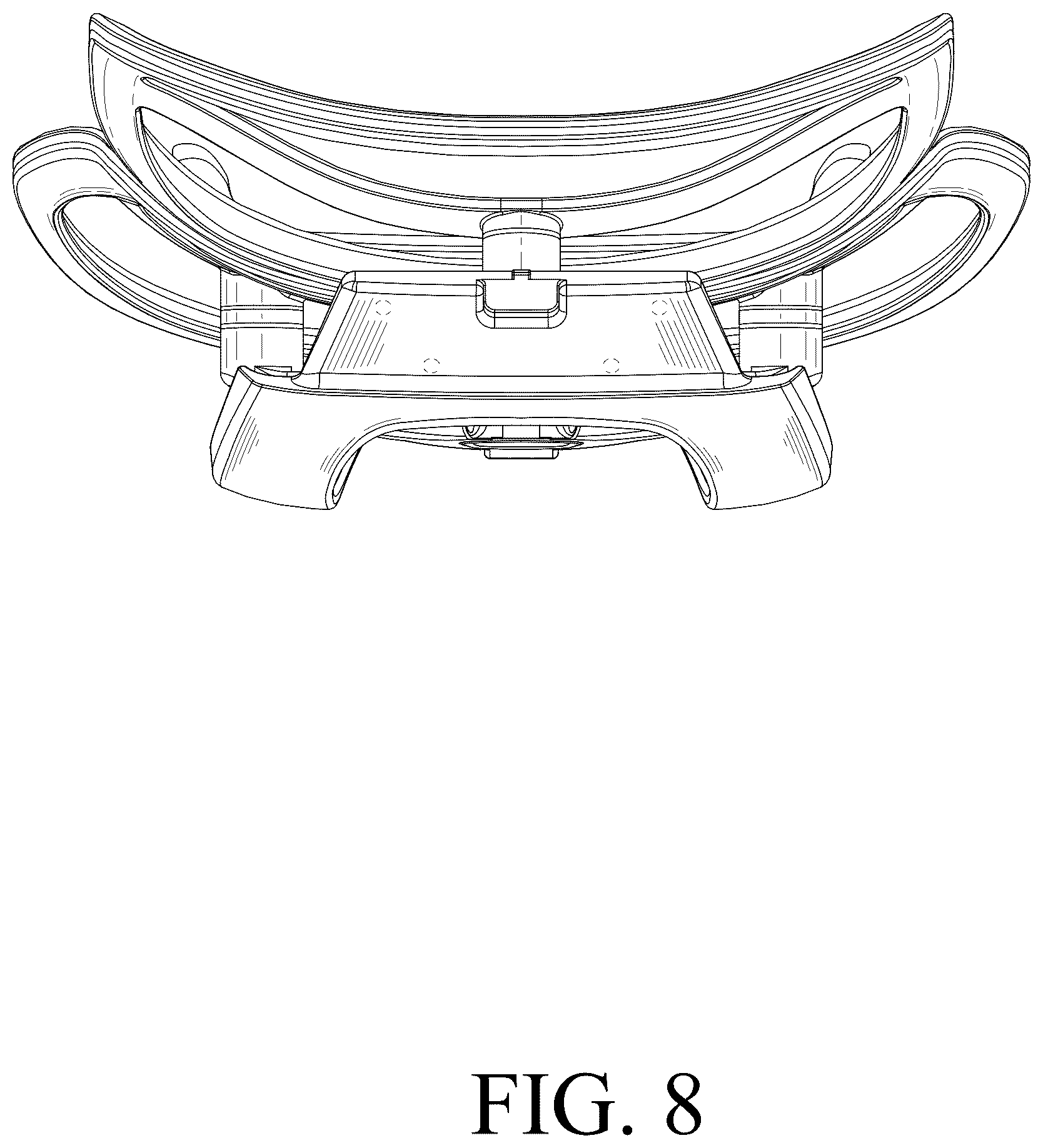 Patent USD1123428 Figure 8 – Chair back