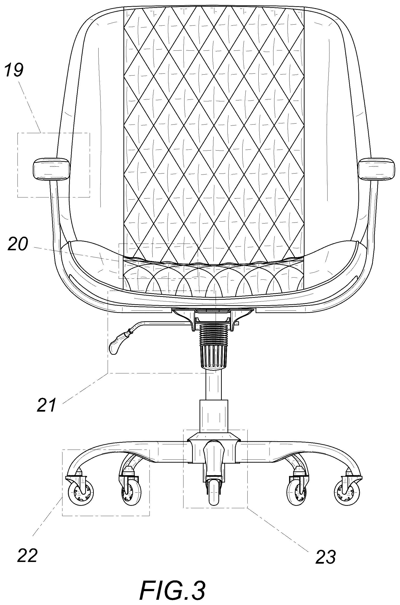 Patent USD1123430 Figure 3 – Chair