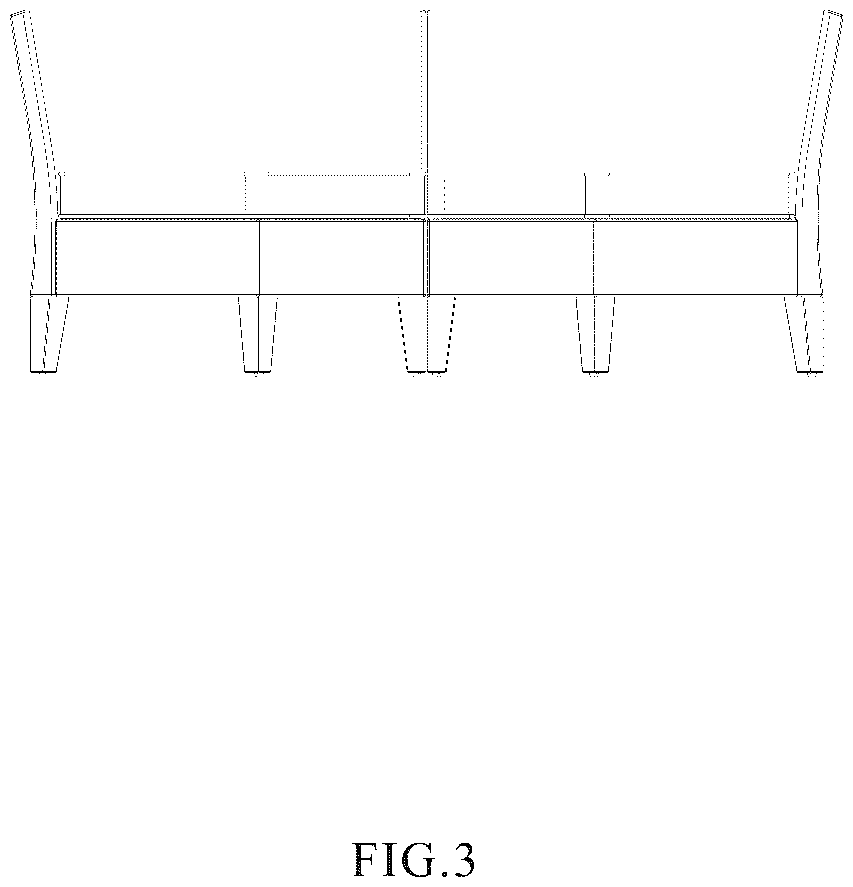 Patent USD1123431 Figure 3 – Sofa