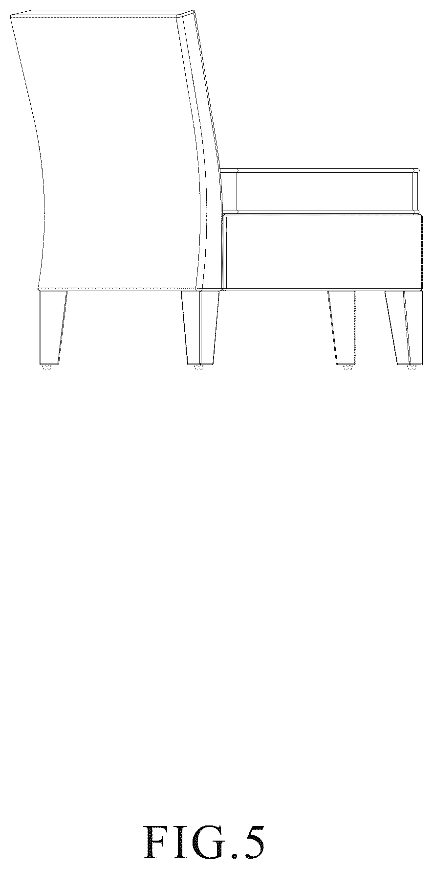 Patent USD1123431 Figure 5 – Sofa