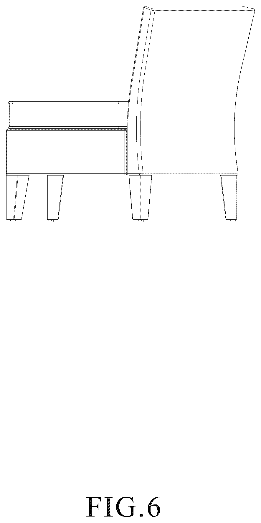 Patent USD1123431 Figure 6 – Sofa