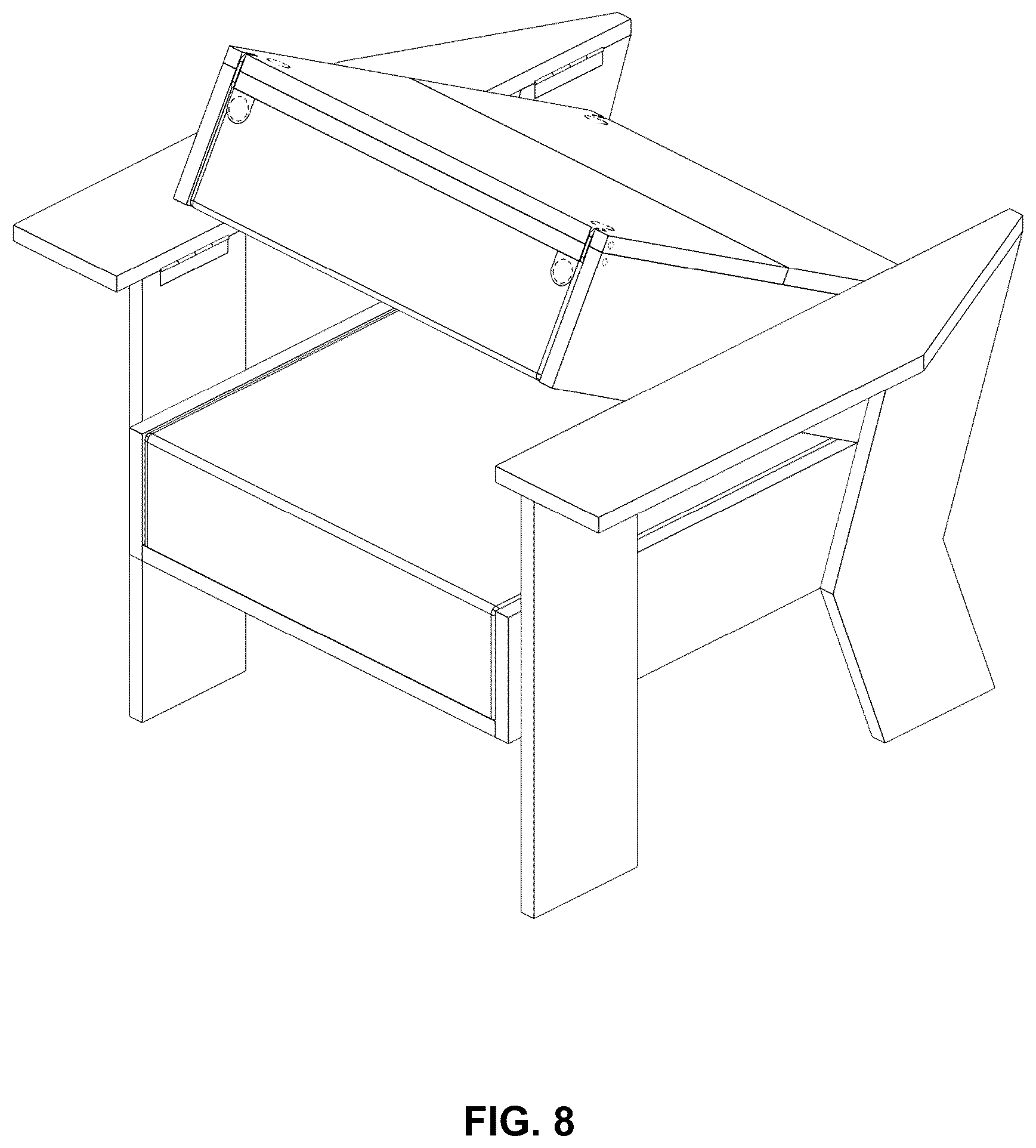 Patent USD1123432 Figure 8 – Outdoor seat