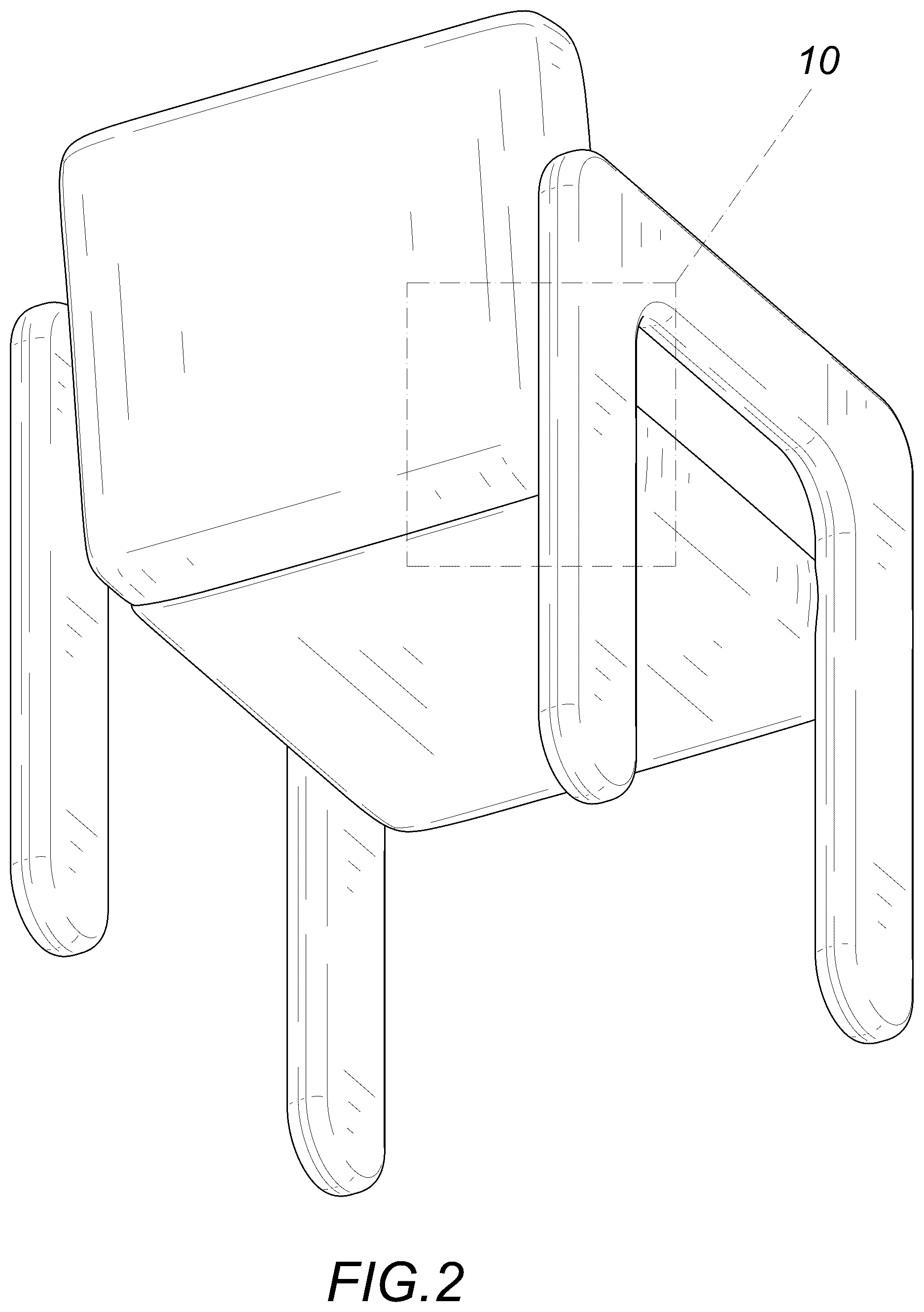 Patent USD1123433 Figure 2 – Chair