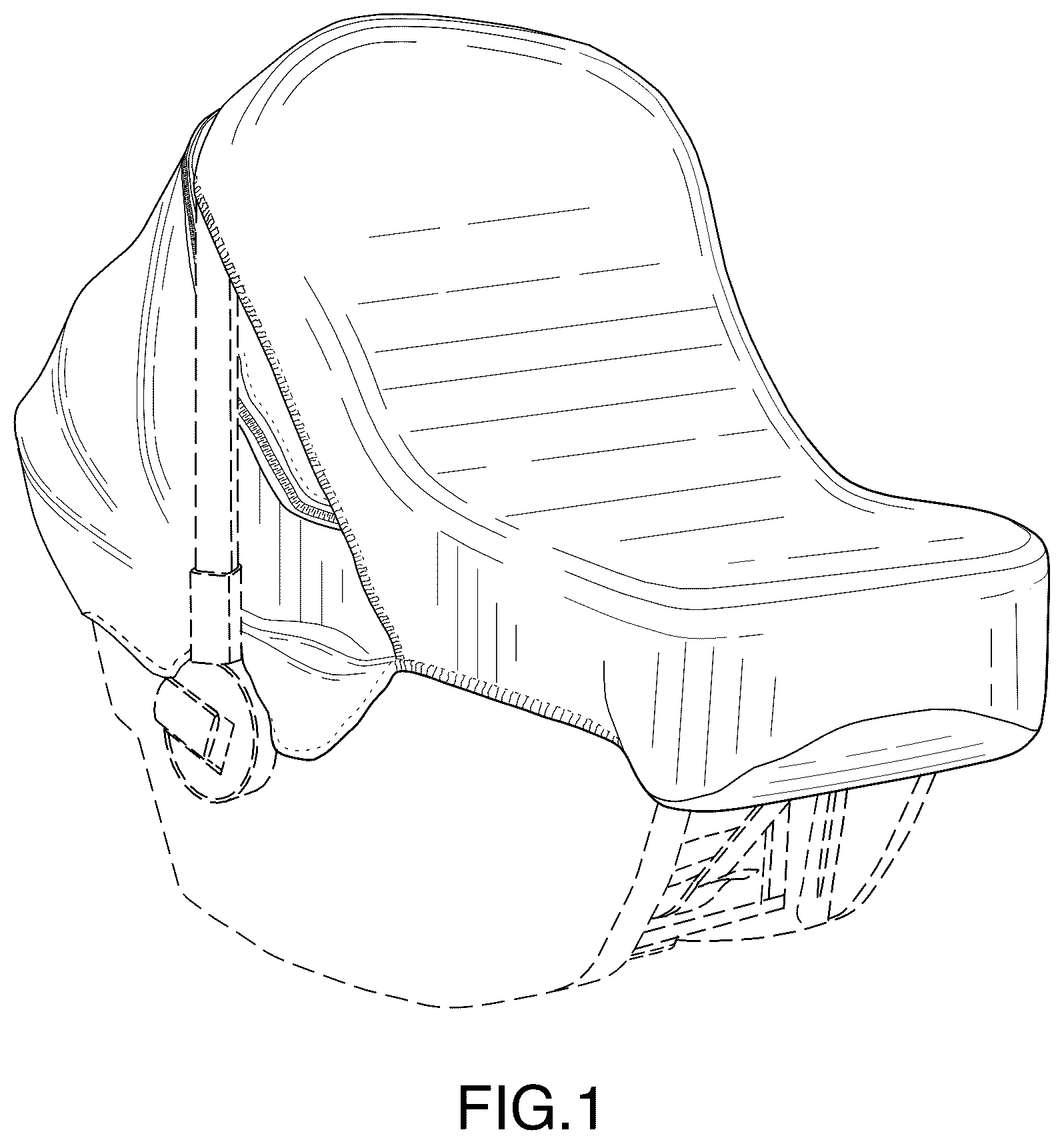 Patent USD1123453 — Stretch fit baby car seat cover — Figure 1