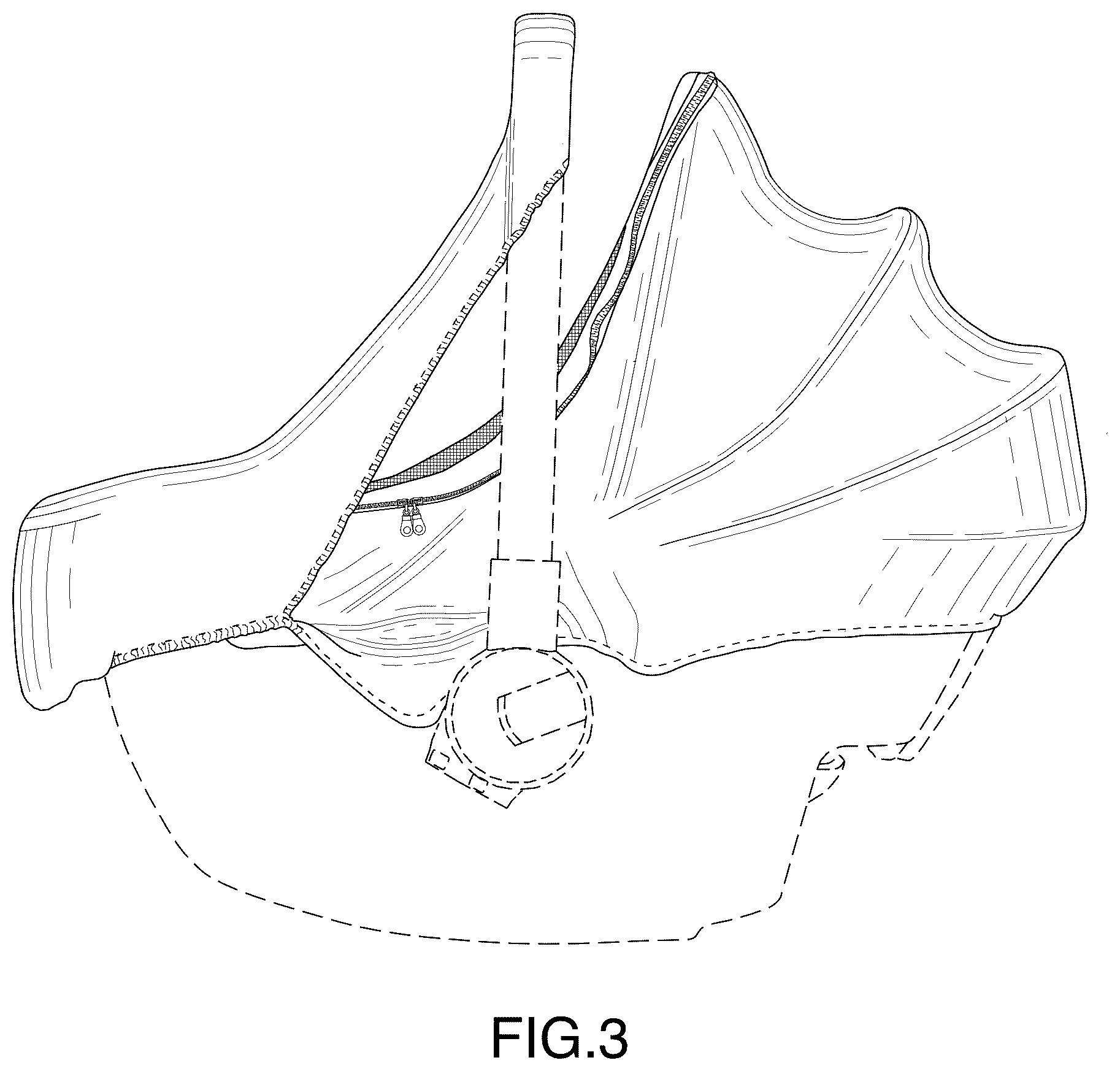 Patent USD1123453 Figure 3 – Stretch fit baby car seat cover