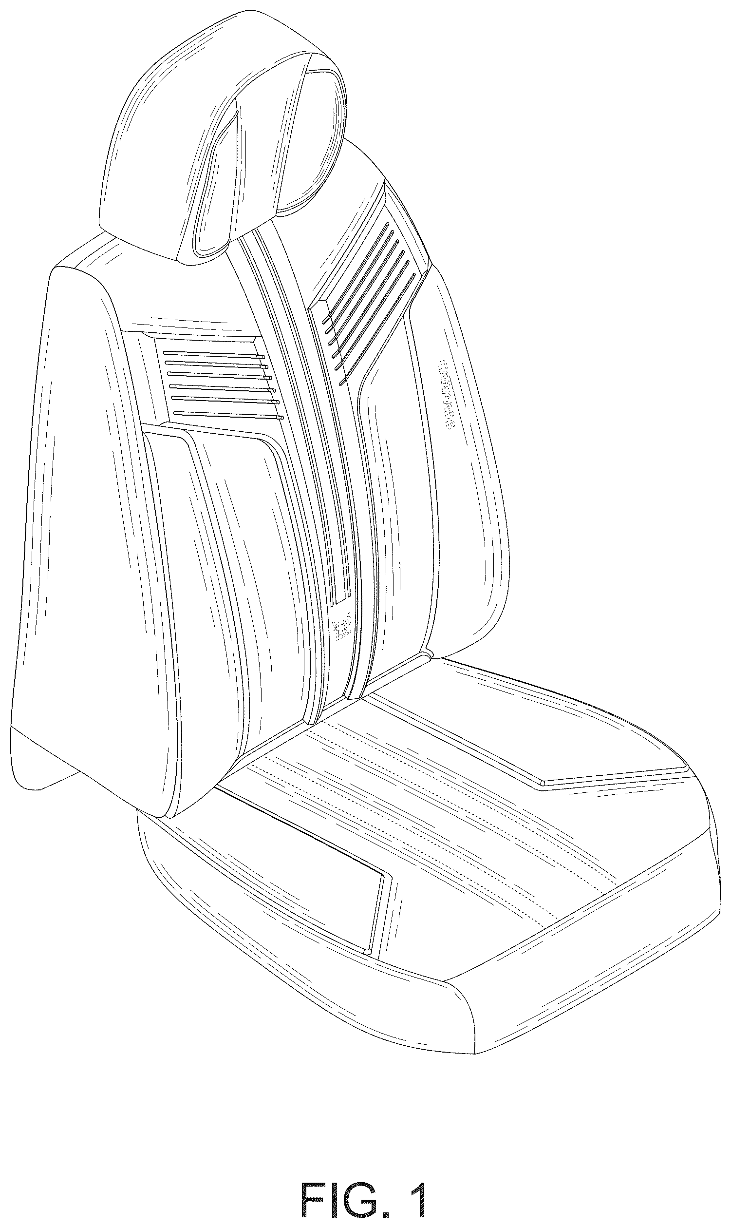 Patent USD1123454 Figure 1 – Car seat cover