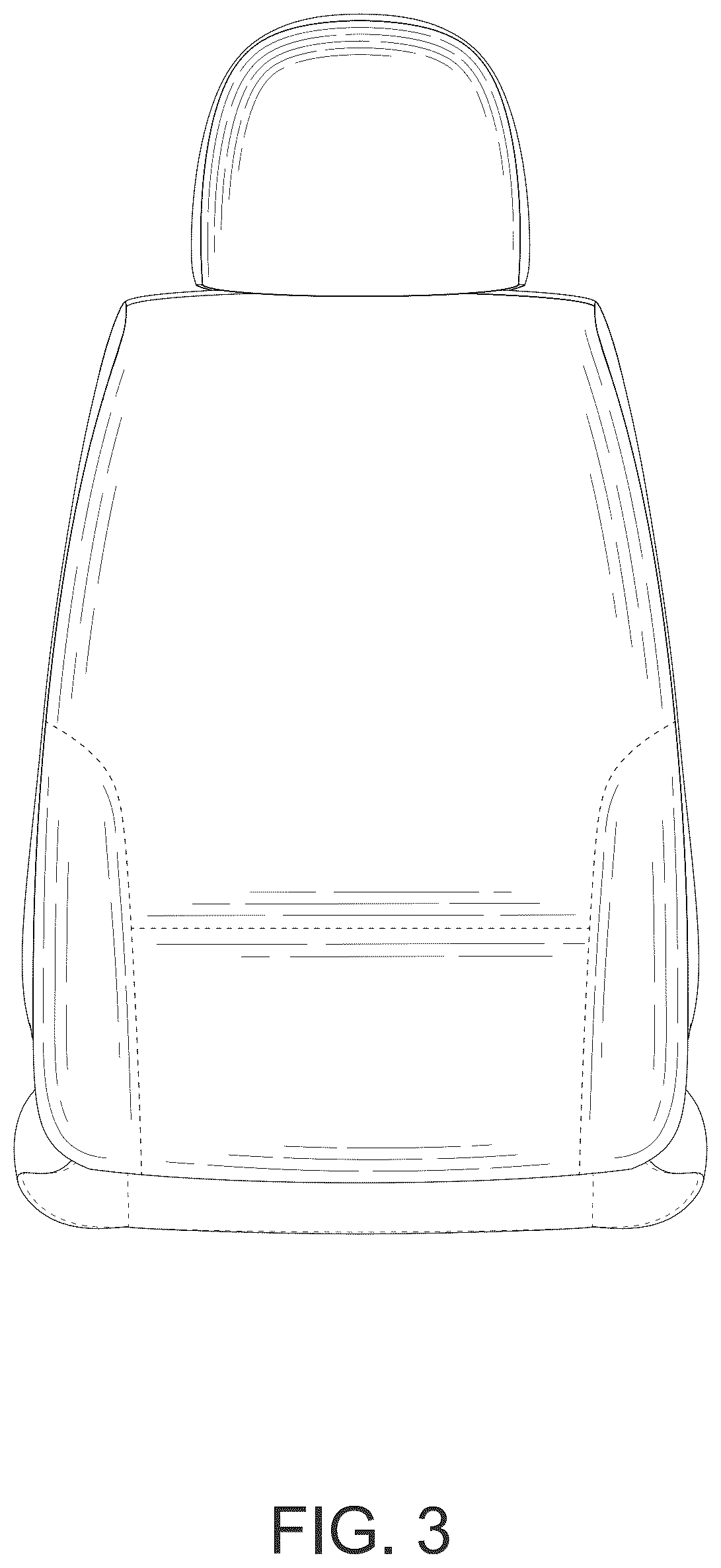 Patent USD1123454 Figure 3 – Car seat cover