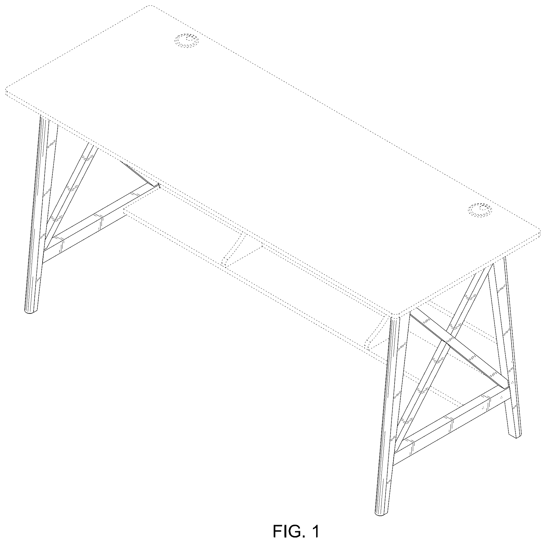 Patent USD1123455 Figure 1 – Desk
