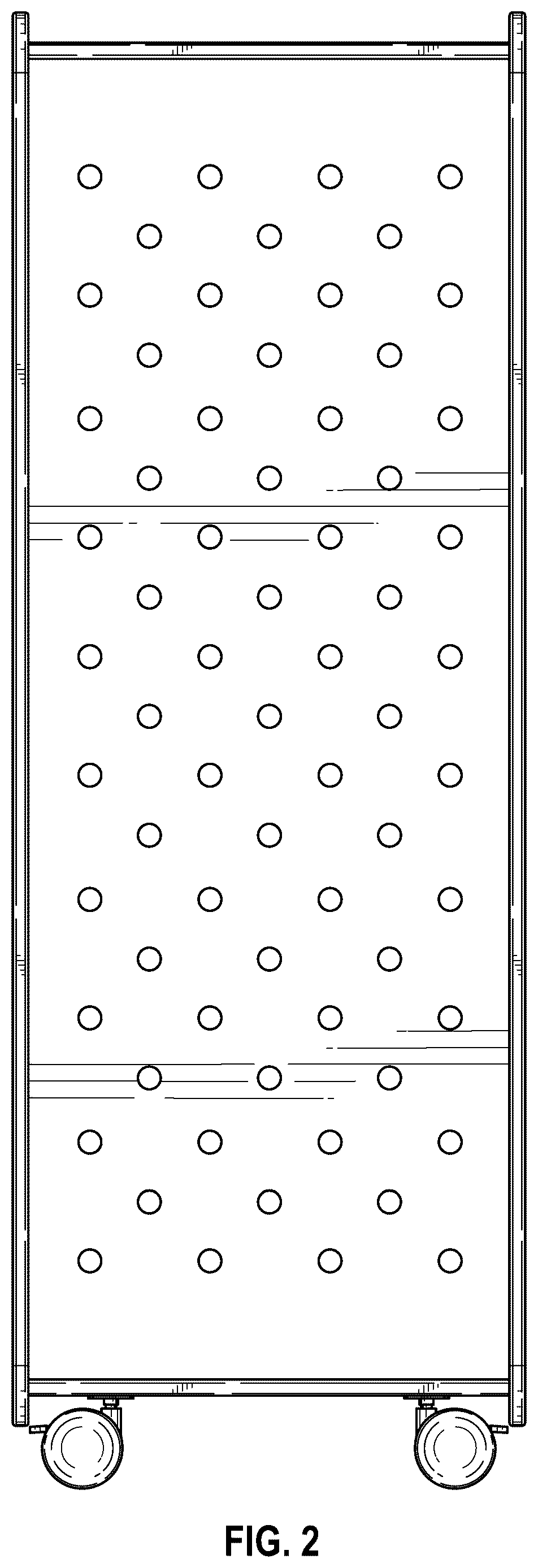 Patent USD1123462 Figure 2 – Closet with pegboard surface