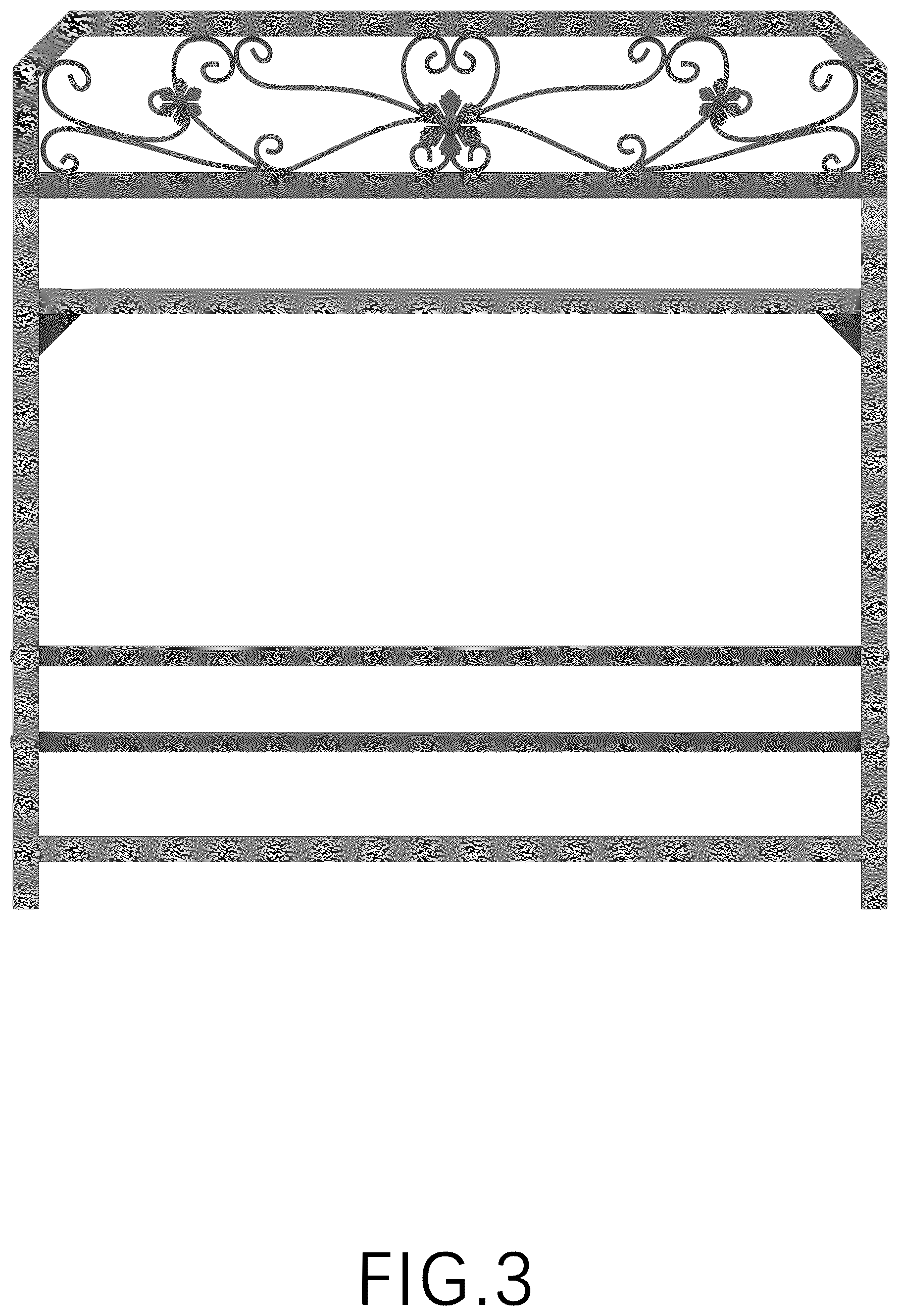 Patent USD1123464 Figure 3 – Flowerpot stand