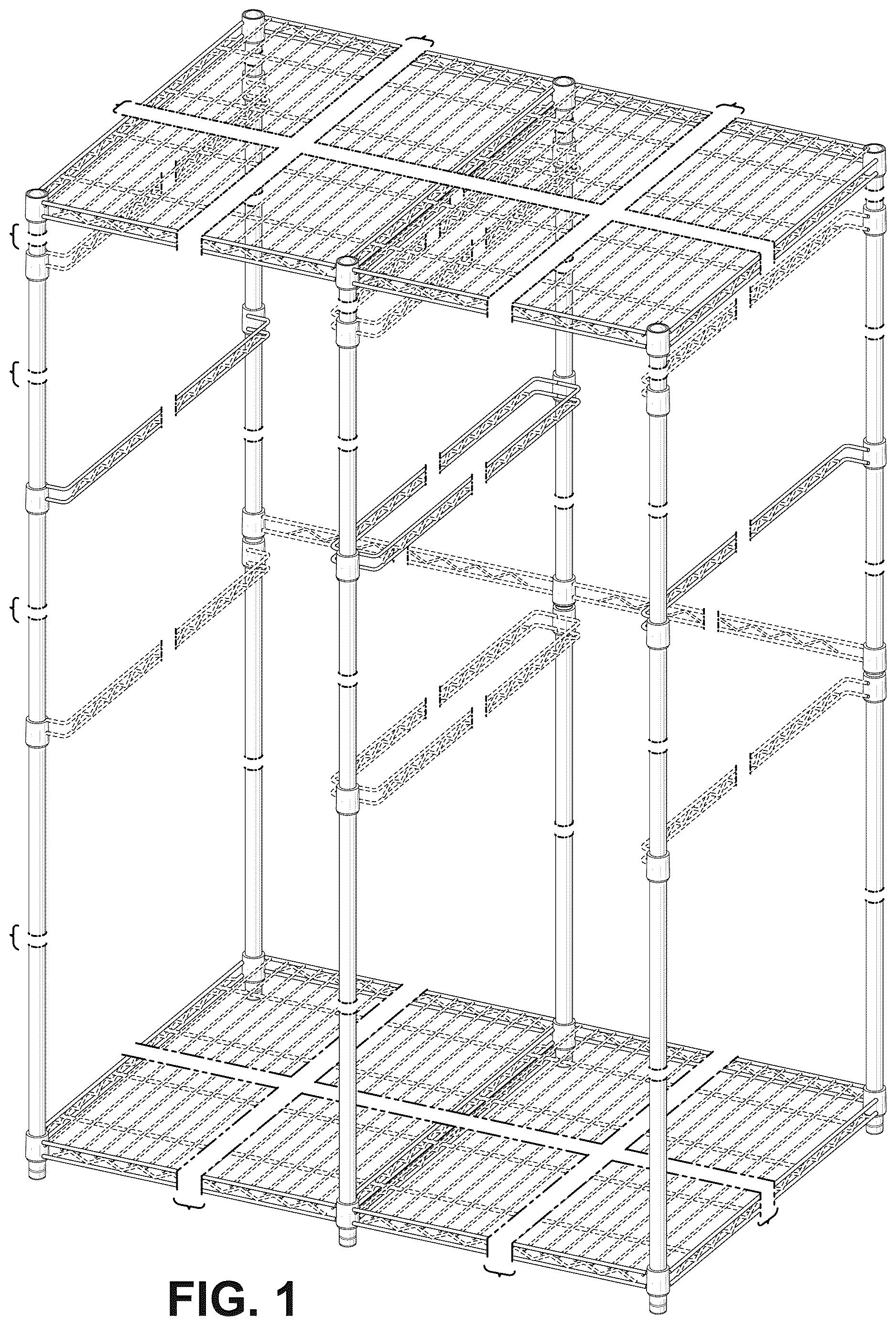 Patent USD1123466 Figure 1 – Shelving unit