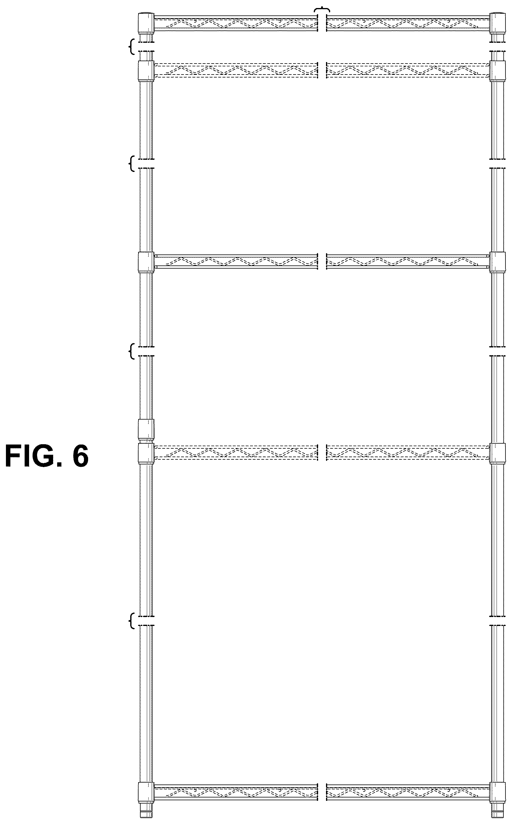 Patent USD1123466 Figure 6 – Shelving unit
