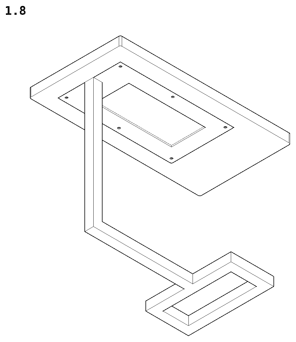 Patent USD1123470 Figure 8 – Single leg side table