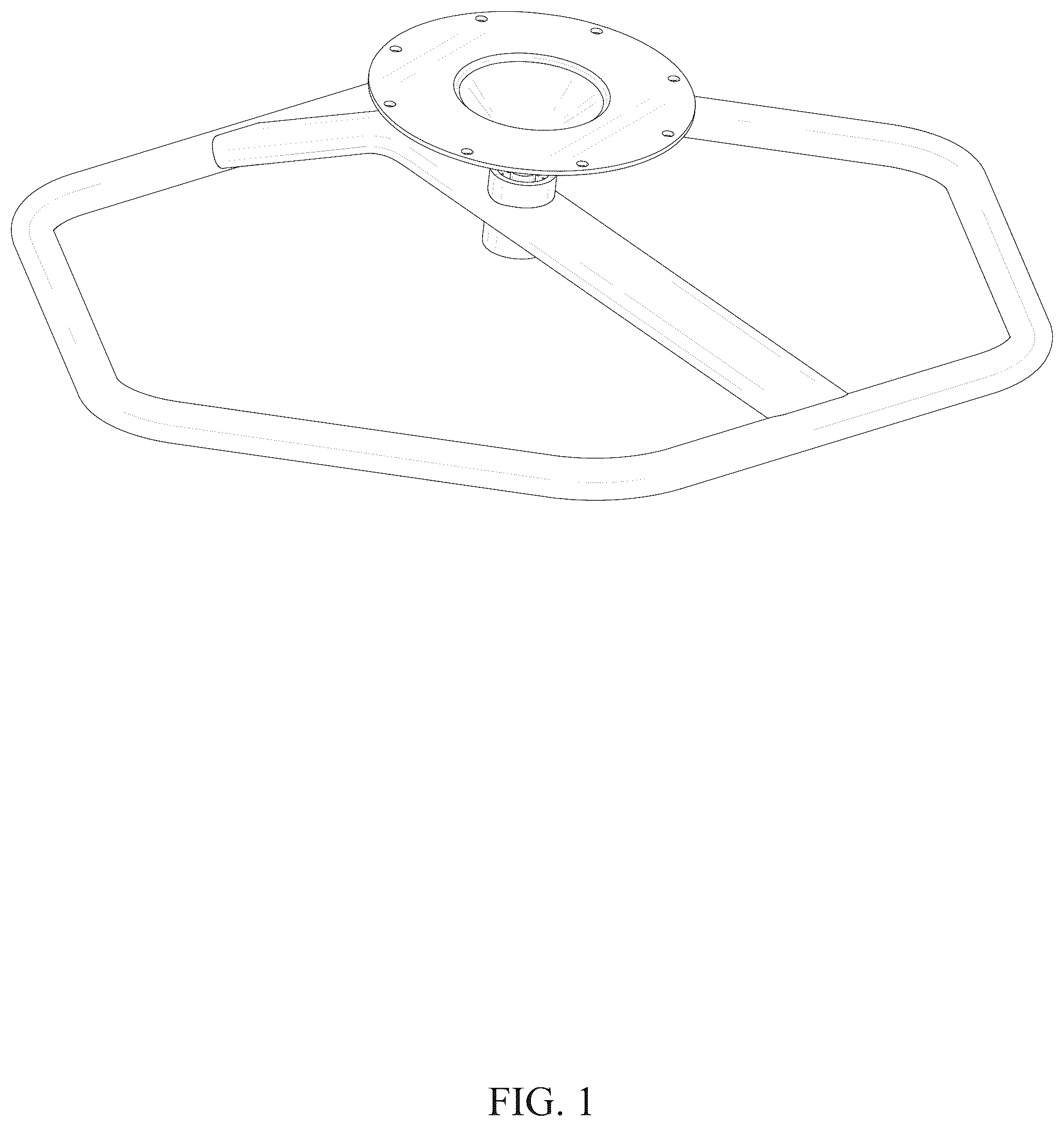 Patent USD1123476 Figure 1 – Swivel chair base