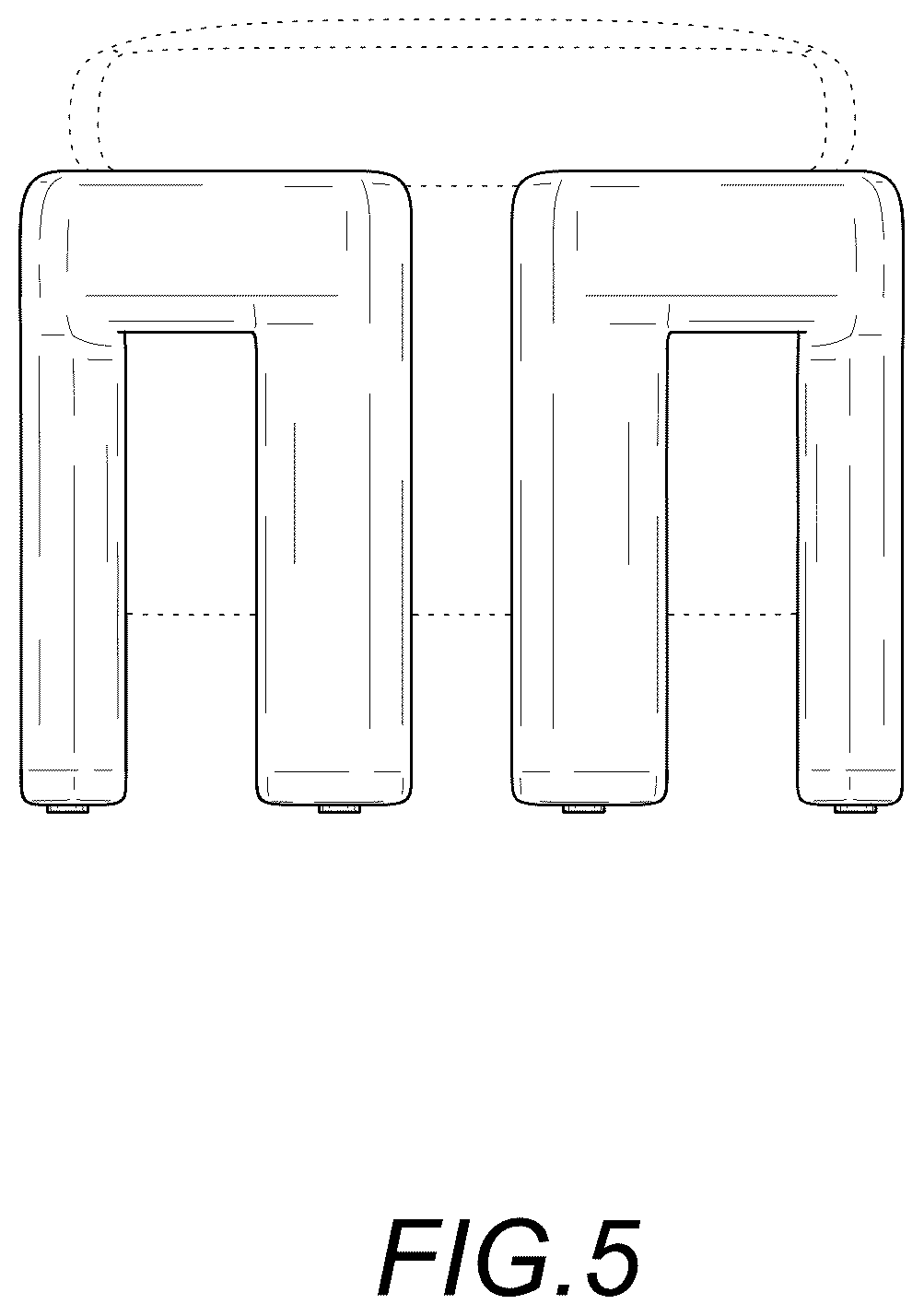 Patent USD1123477 Figure 5 – Bench