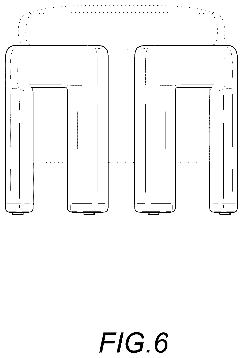 Patent USD1123477 Figure 6 – Bench