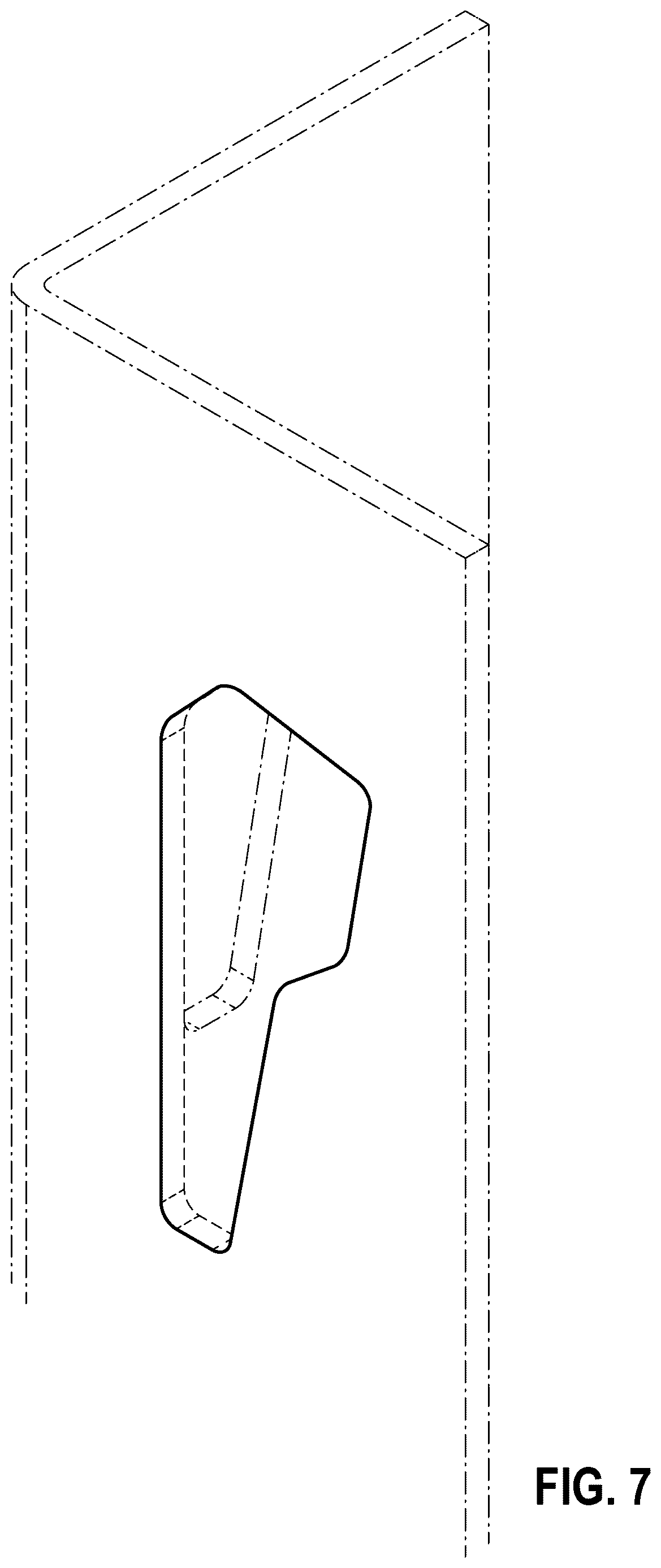 Patent USD1123478 Figure 7 – Post keyhole of a shelving unit