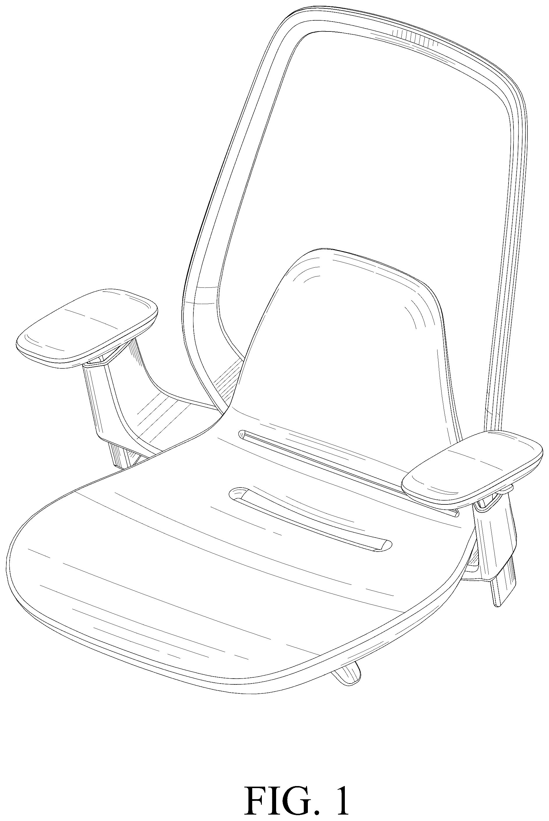 Patent USD1123479 Figure 1 – Back and seat for a chair
