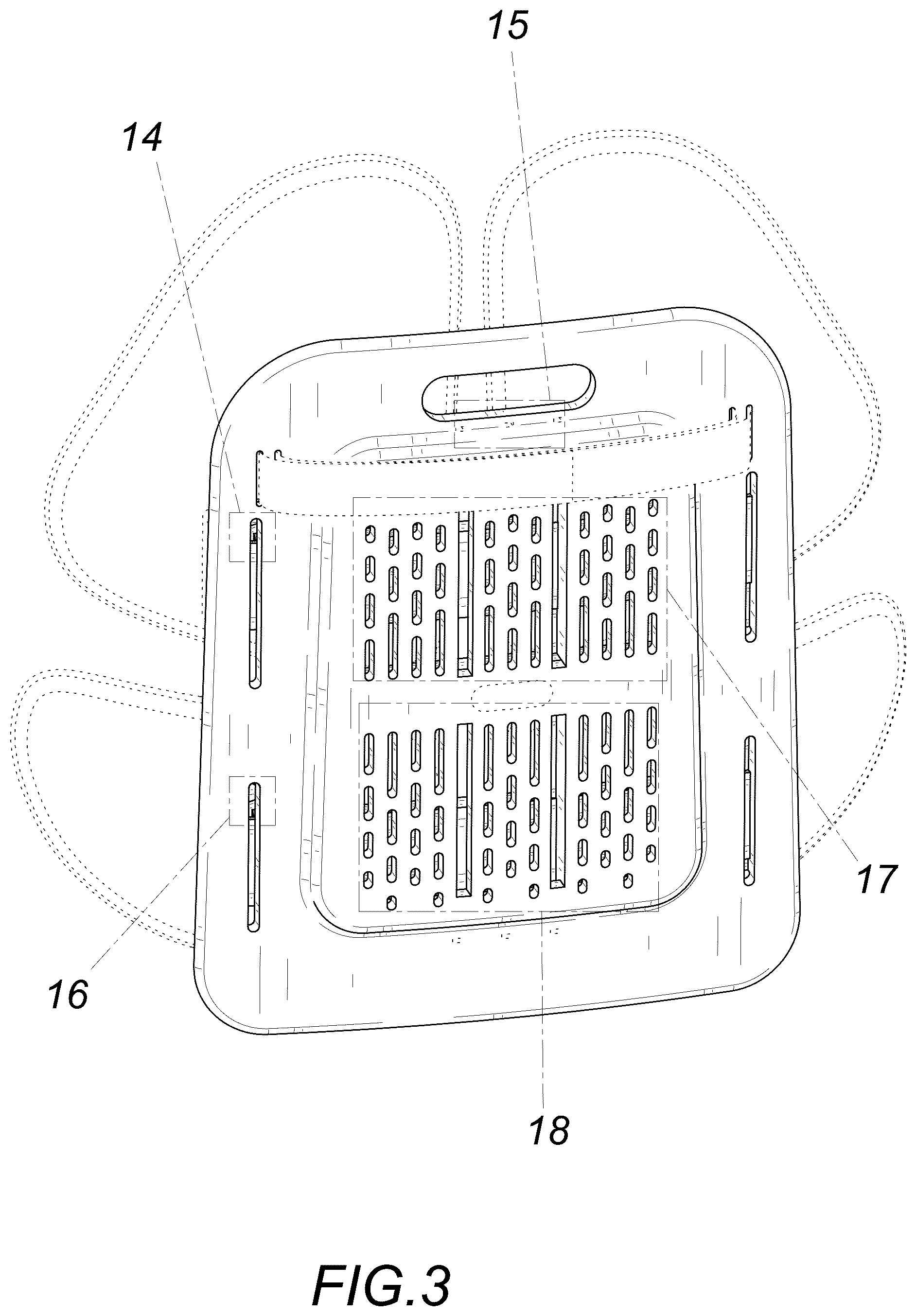 Patent USD1123481 Figure 3 – Support cushion