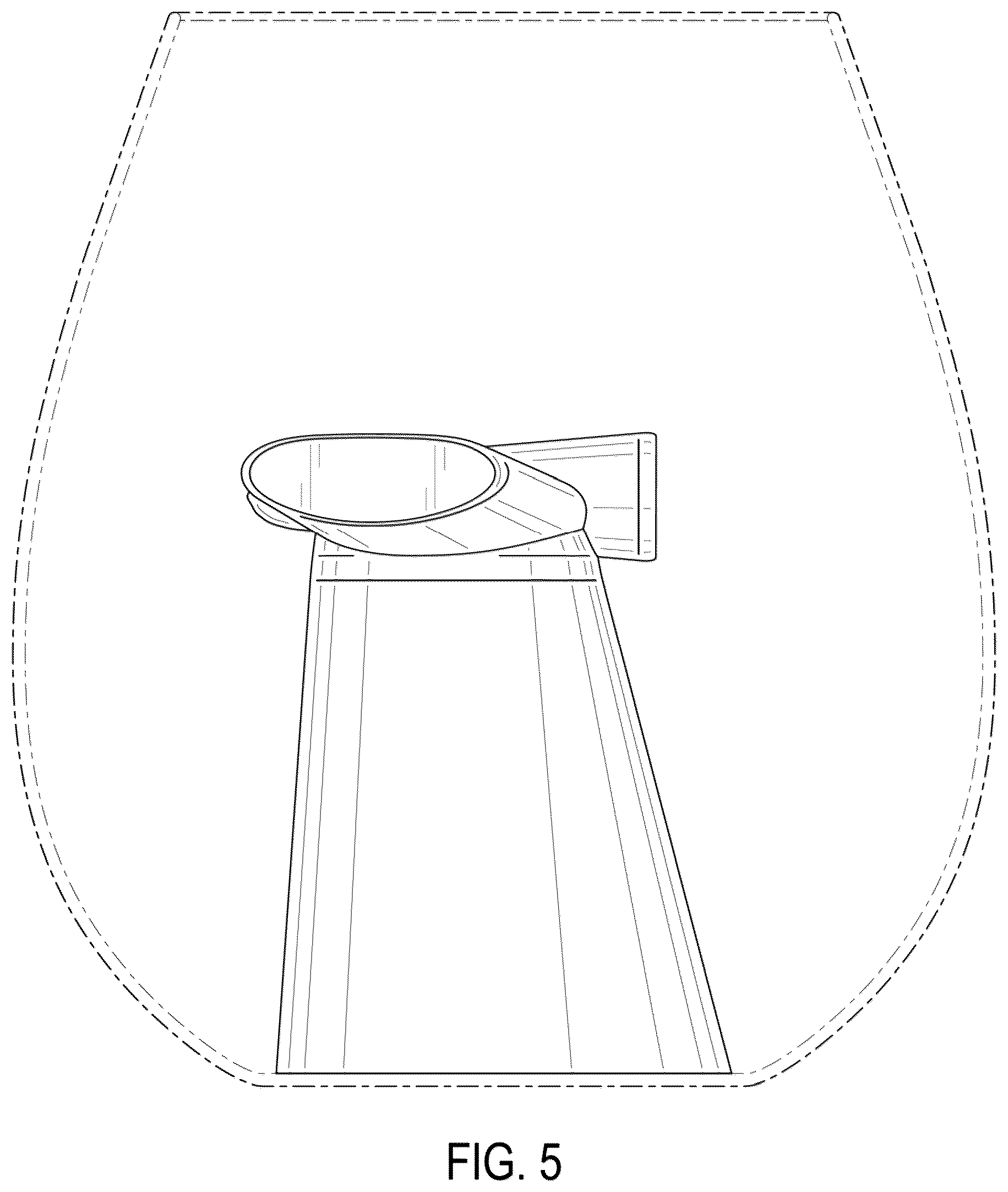 Patent USD1123482 Figure 5 – Decorative element for a container