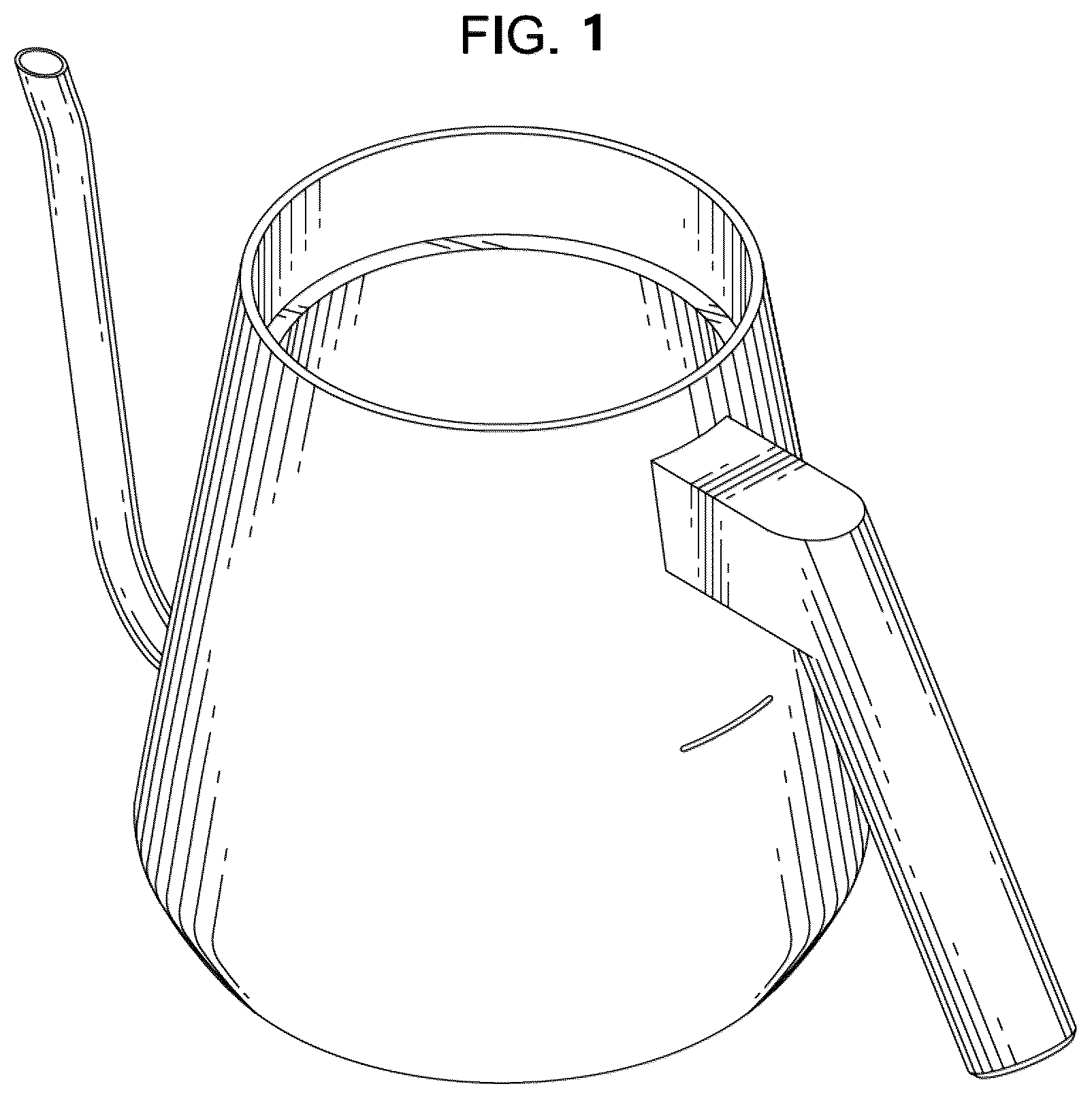 Patent USD1123488 Figure 1 – Pour-over kettle body