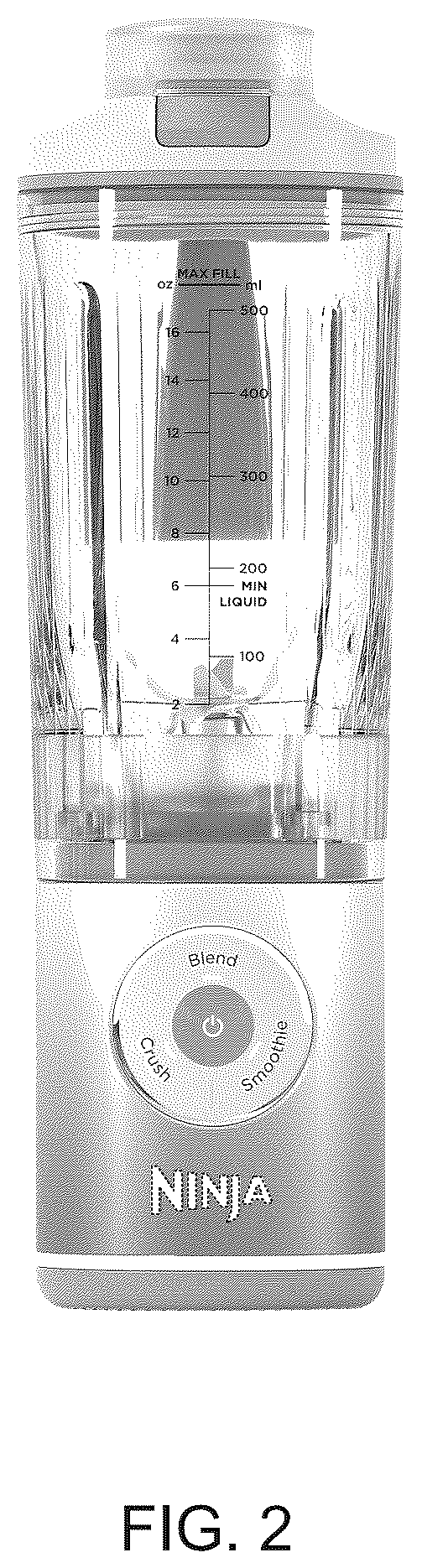 Patent USD1123506 Figure 2 – Combination drink vessel and blender