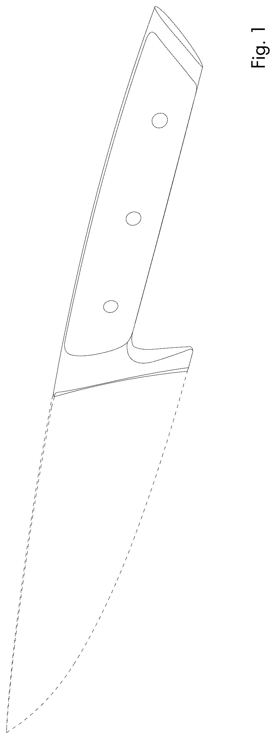 Patent USD1123516 Figure 1 – Knife handle