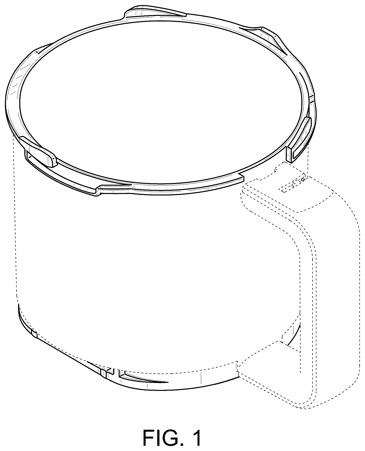 Patent USD1123518 Figure 1 – Container for a micro puree machine